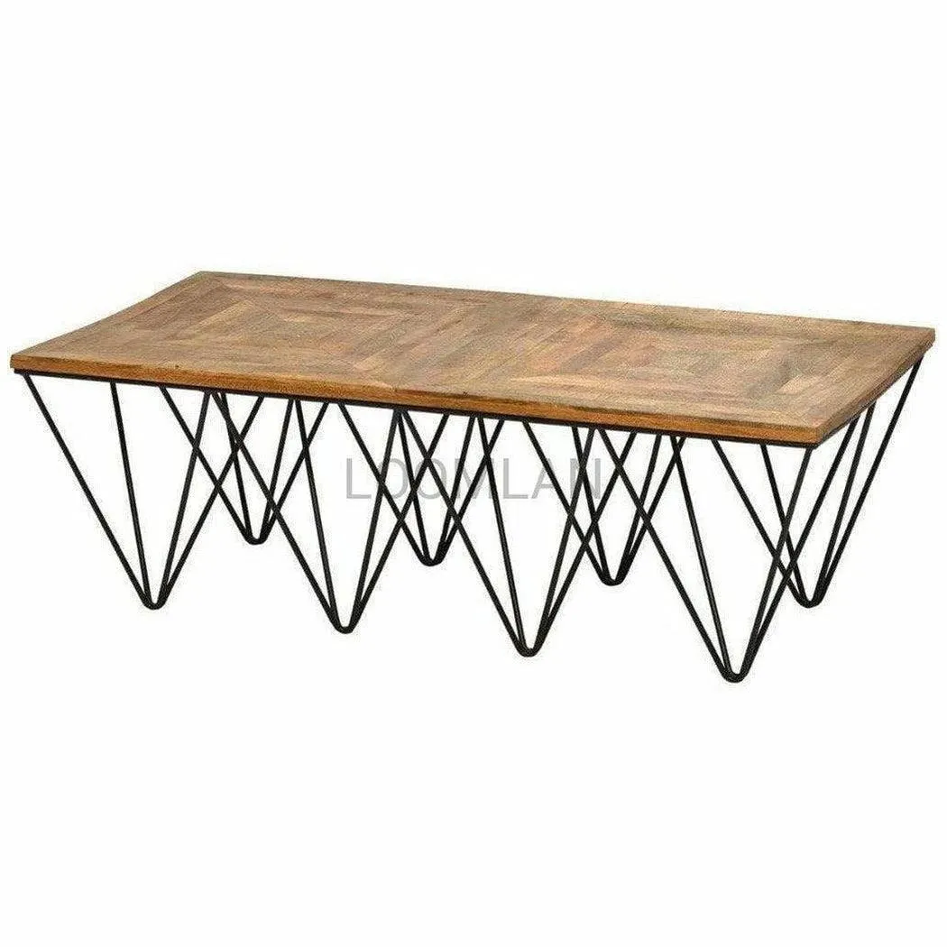 54" Rectangular Reclaimed Wood Planks Coffee Table