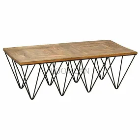 54" Rectangular Reclaimed Wood Planks Coffee Table