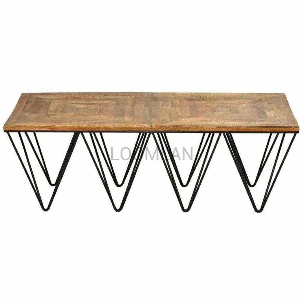 54" Rectangular Reclaimed Wood Planks Coffee Table