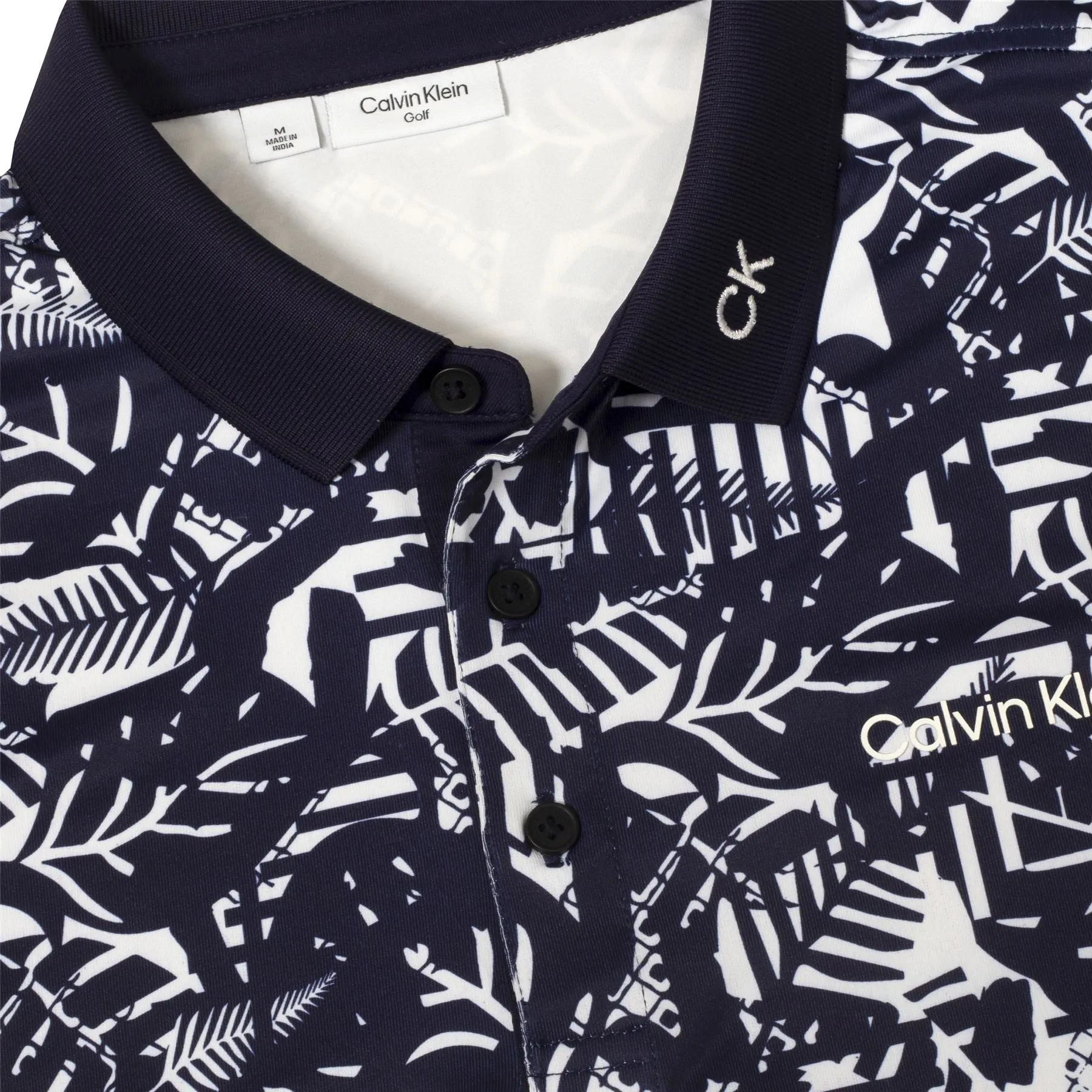 Abstract Print Stretch Polo White/Blue - SS24