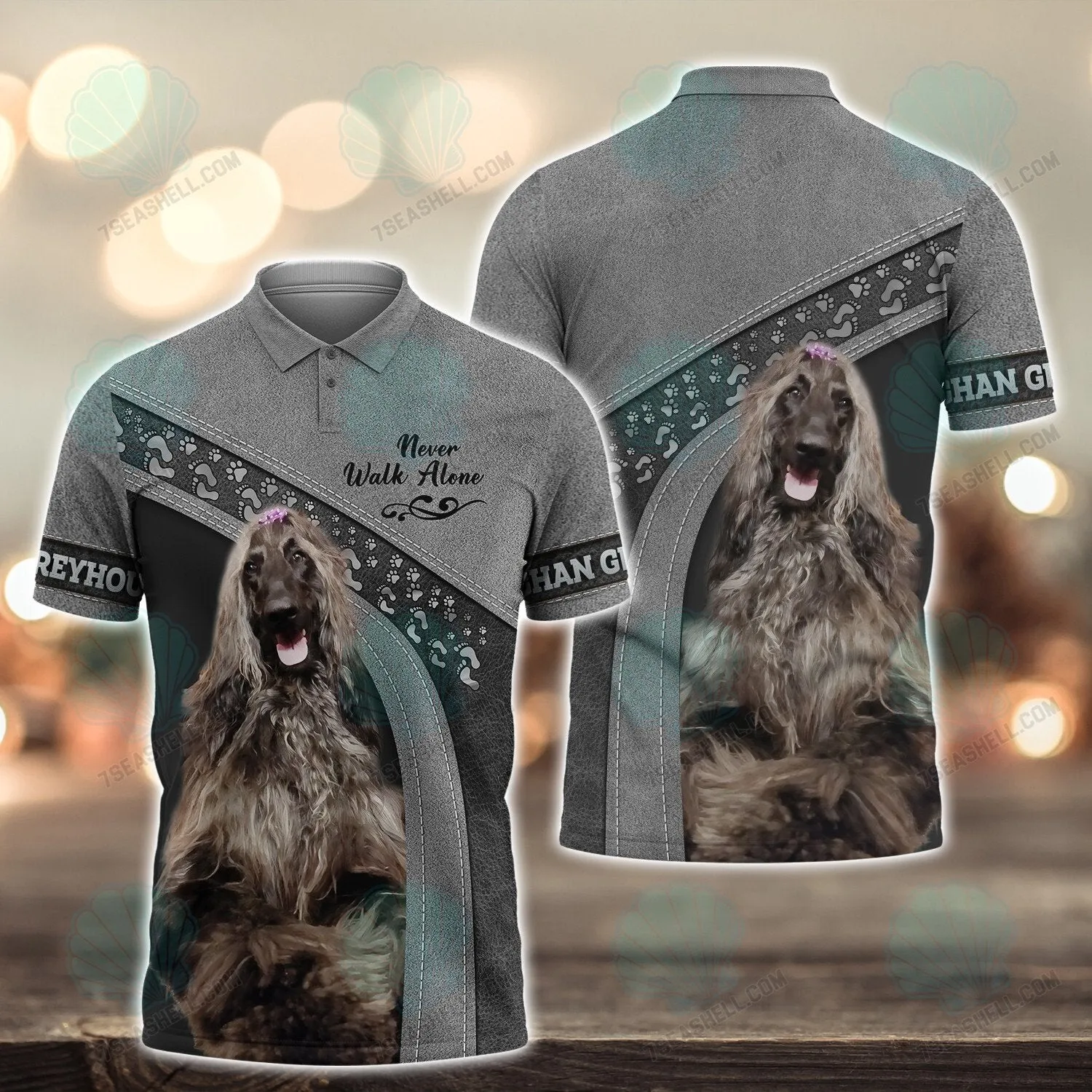 Afghan Greyhound Love Never Walk Alone 3D Full Print Shirts, Christmas Dog Memorial Gifts for loss of Dog