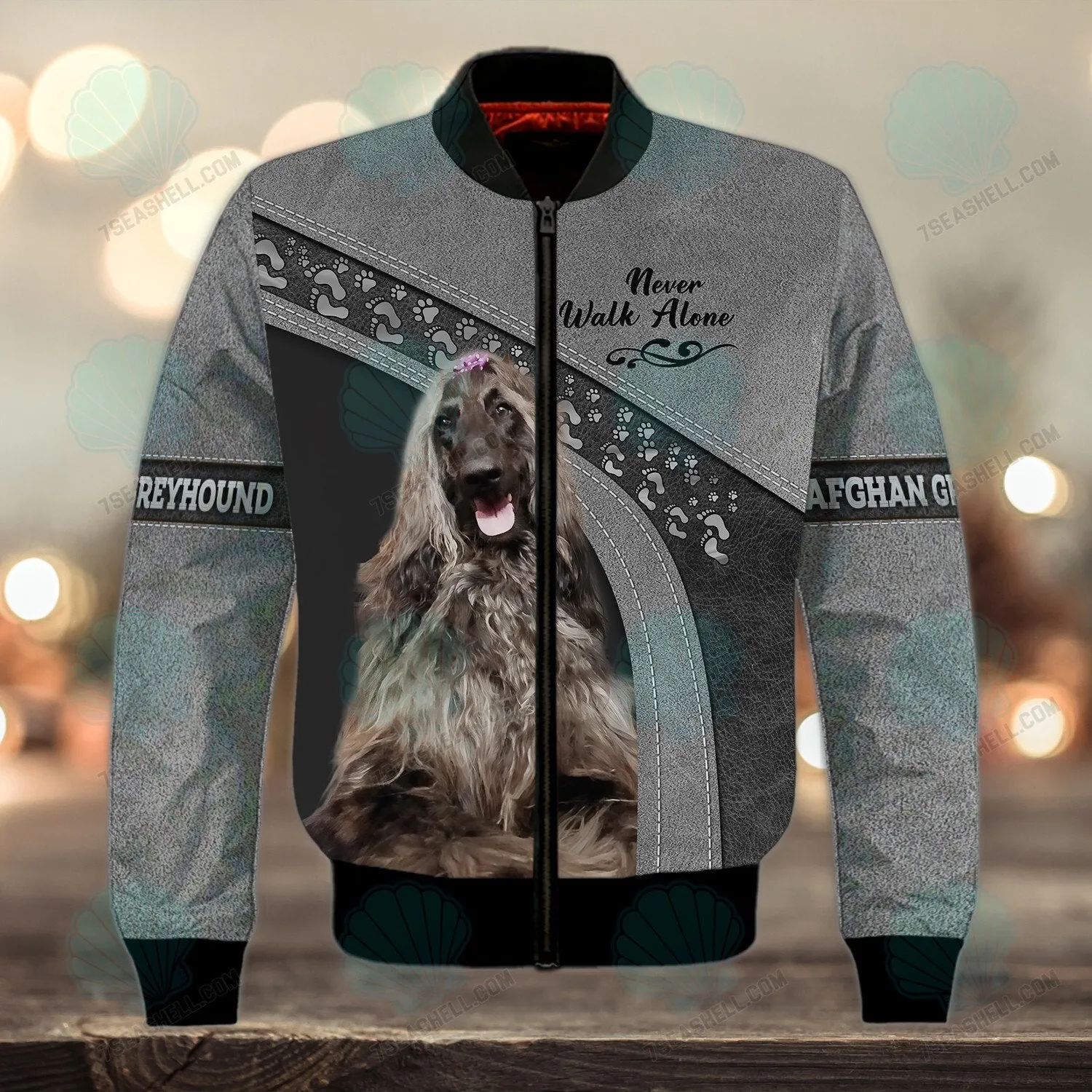 Afghan Greyhound Love Never Walk Alone 3D Full Print Shirts, Christmas Dog Memorial Gifts for loss of Dog