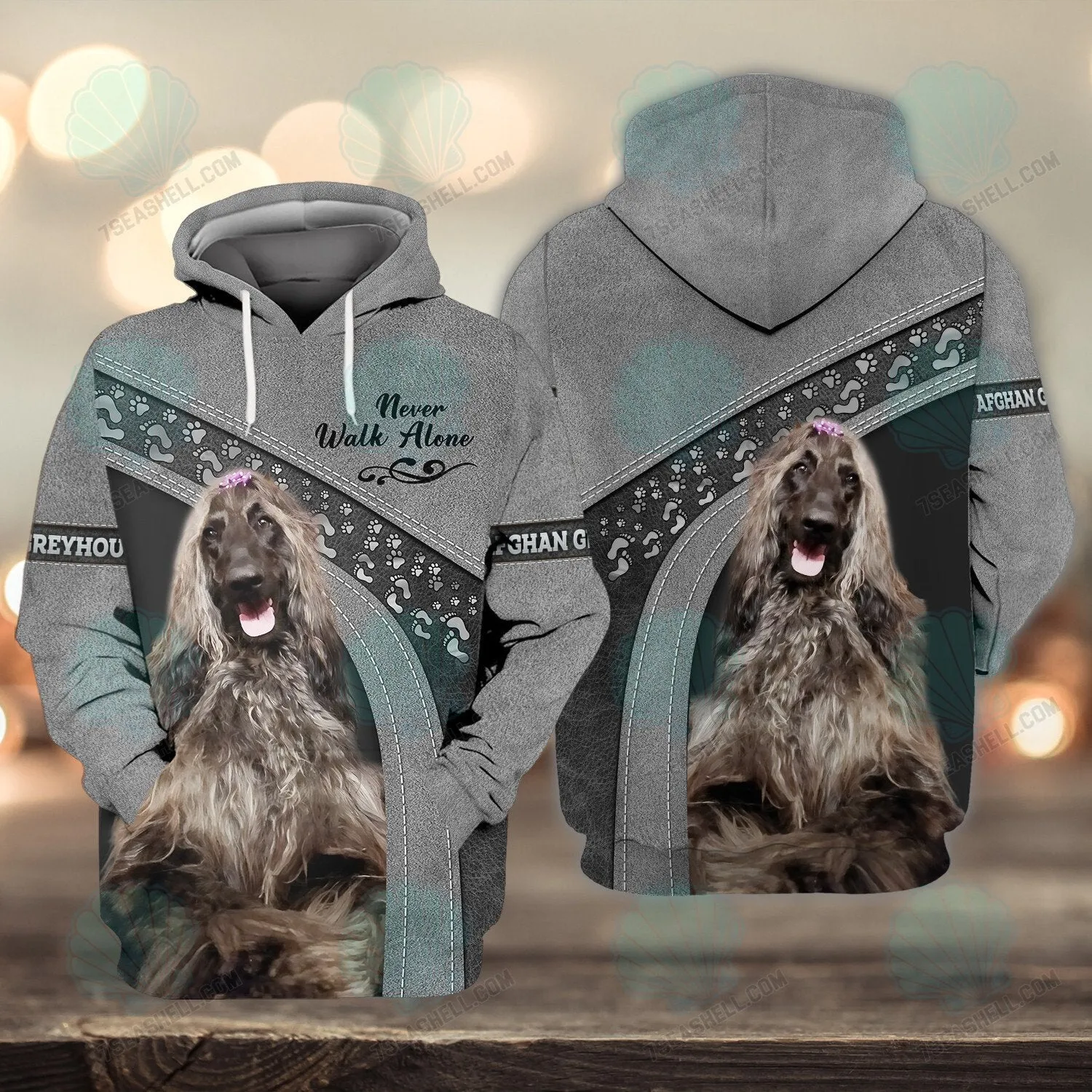 Afghan Greyhound Love Never Walk Alone 3D Full Print Shirts, Christmas Dog Memorial Gifts for loss of Dog