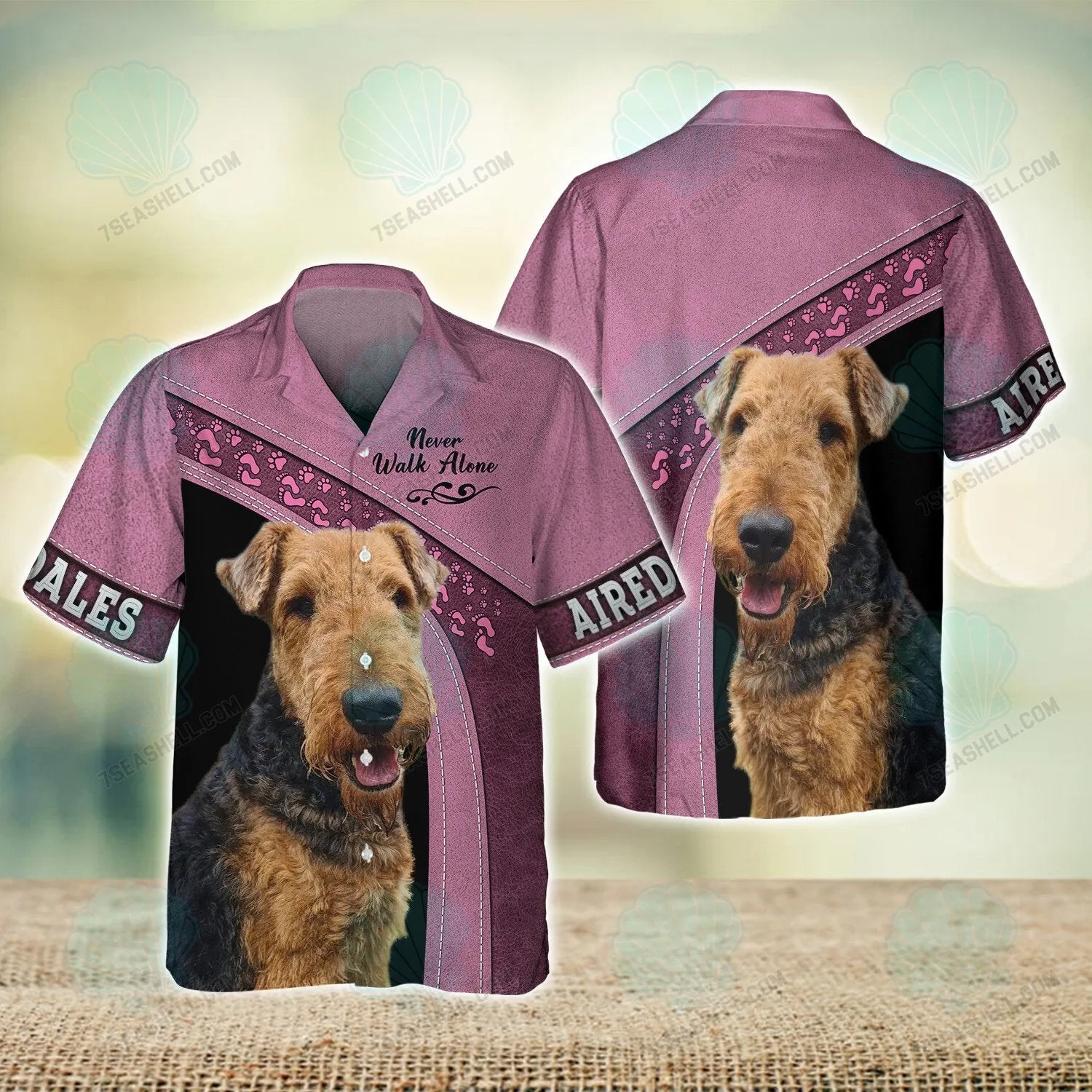 Airedales Lover Never Walk Alone 3D Full Print Shirts, Christmas Dog Memorial Gifts for loss of Dog