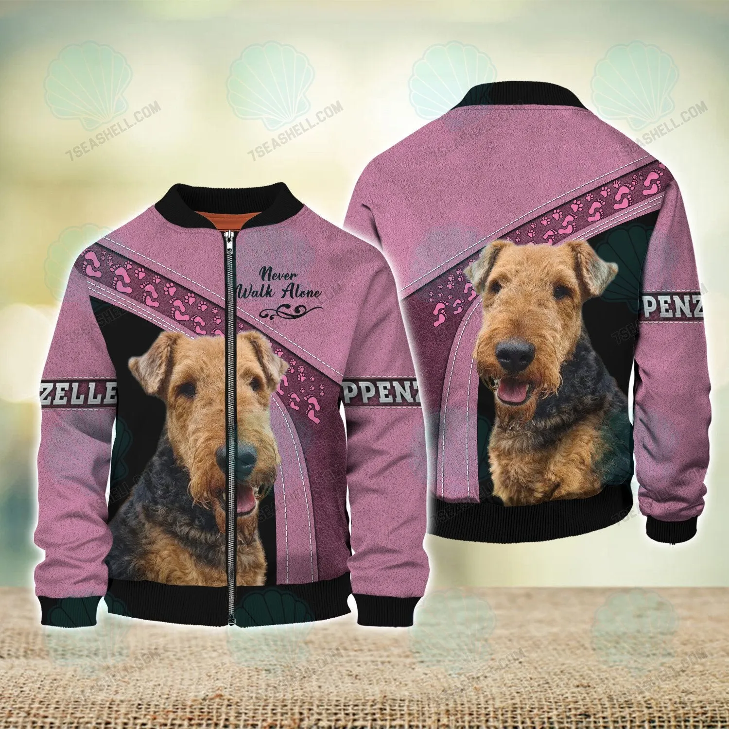 Airedales Lover Never Walk Alone 3D Full Print Shirts, Christmas Dog Memorial Gifts for loss of Dog