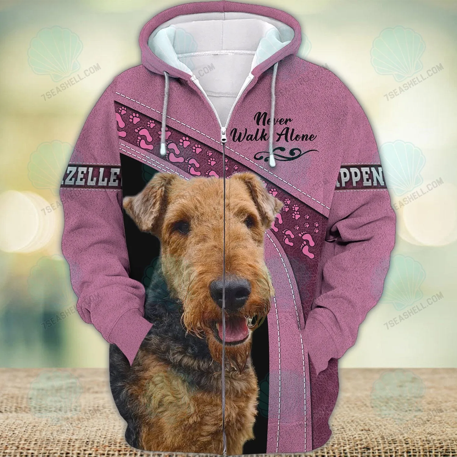 Airedales Lover Never Walk Alone 3D Full Print Shirts, Christmas Dog Memorial Gifts for loss of Dog