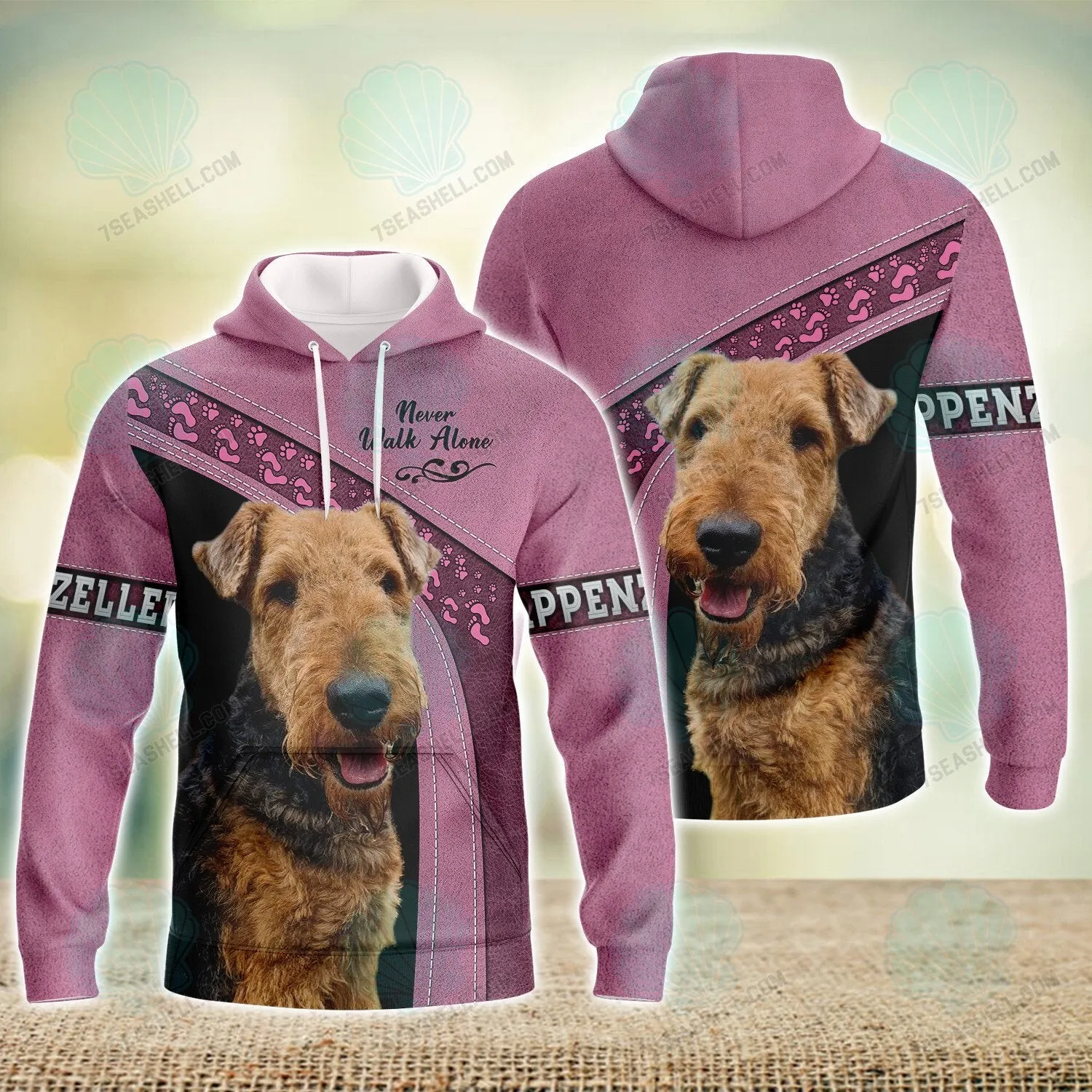 Airedales Lover Never Walk Alone 3D Full Print Shirts, Christmas Dog Memorial Gifts for loss of Dog