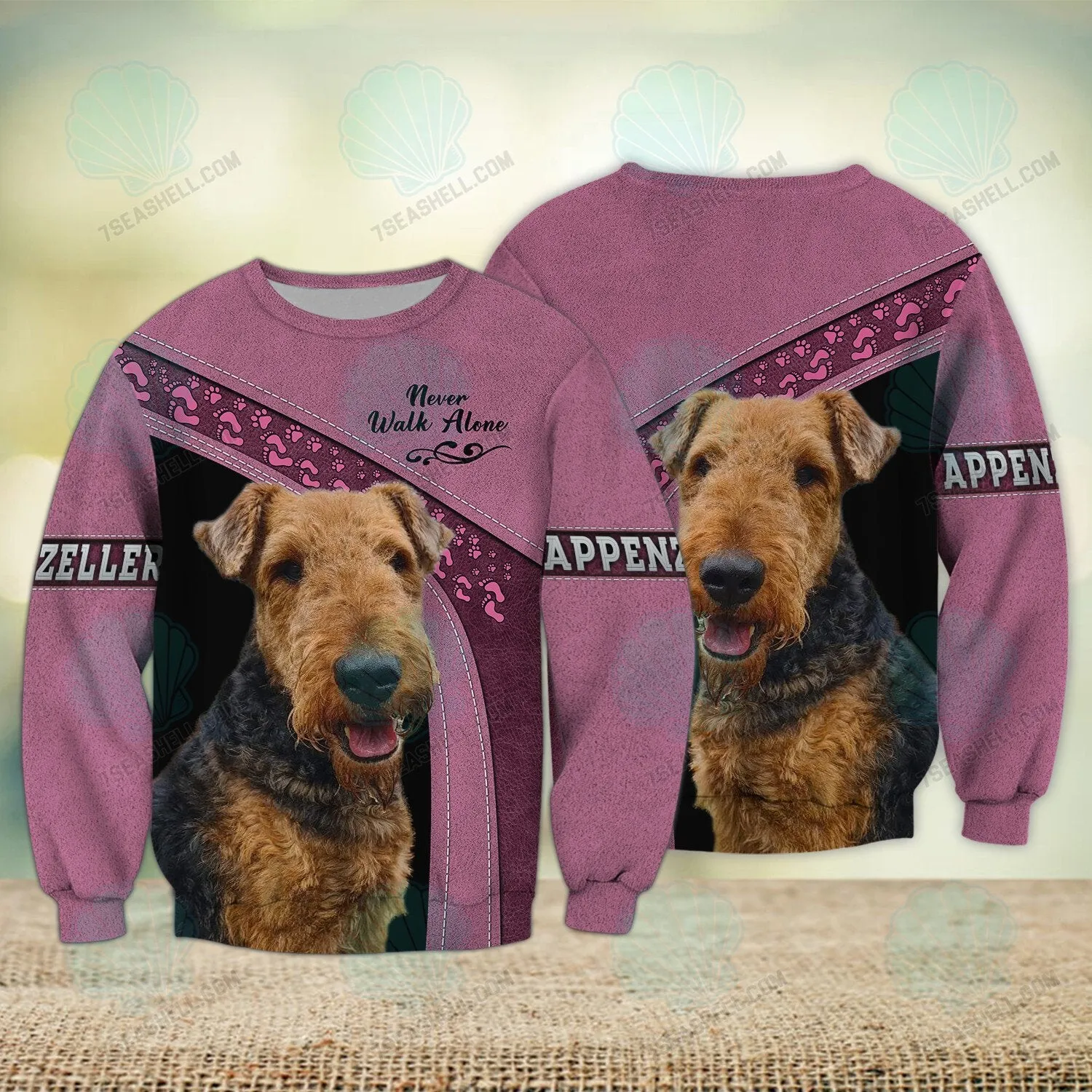 Airedales Lover Never Walk Alone 3D Full Print Shirts, Christmas Dog Memorial Gifts for loss of Dog