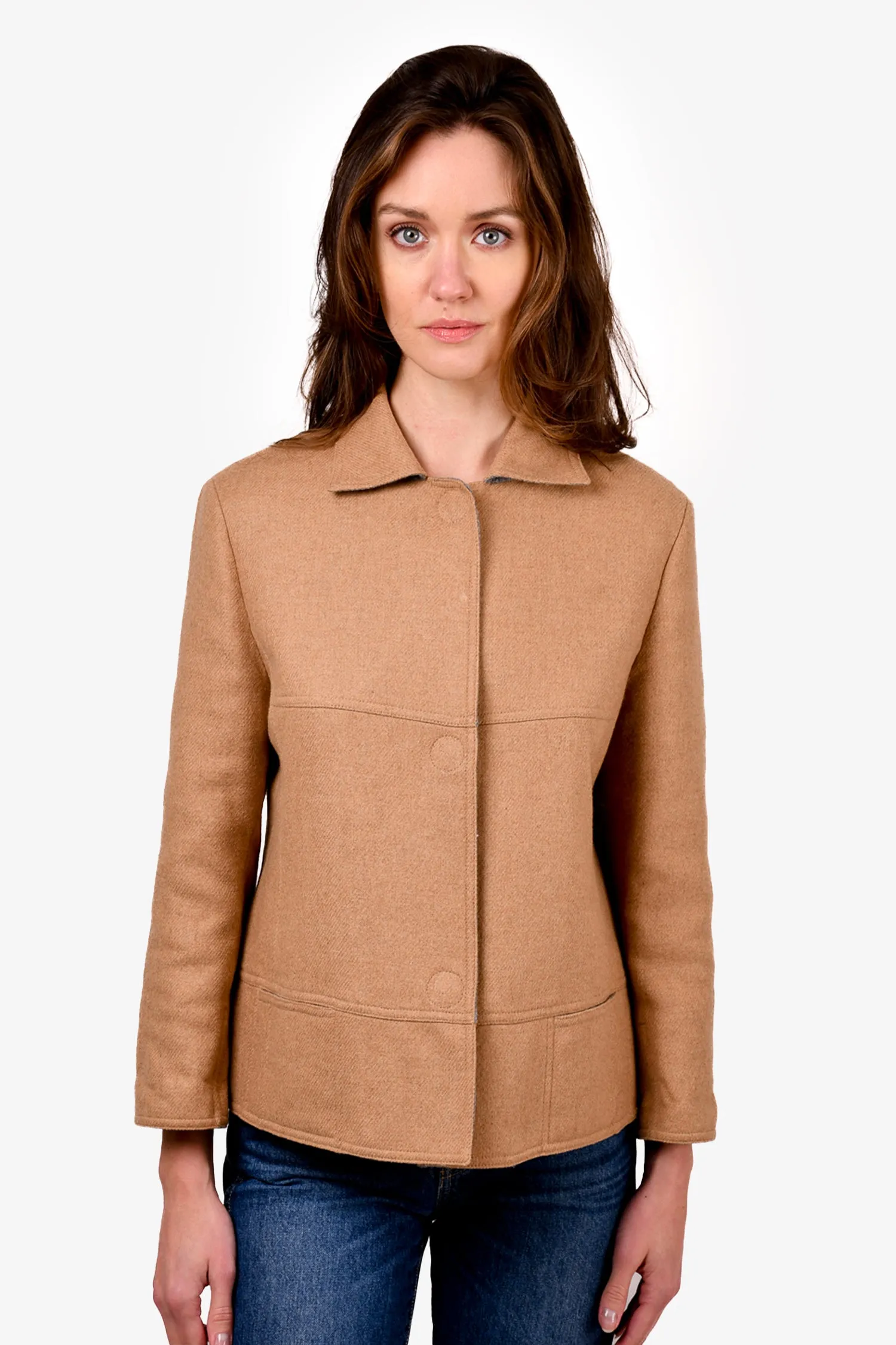 Akris Tan Collared Coat Estimated Size S