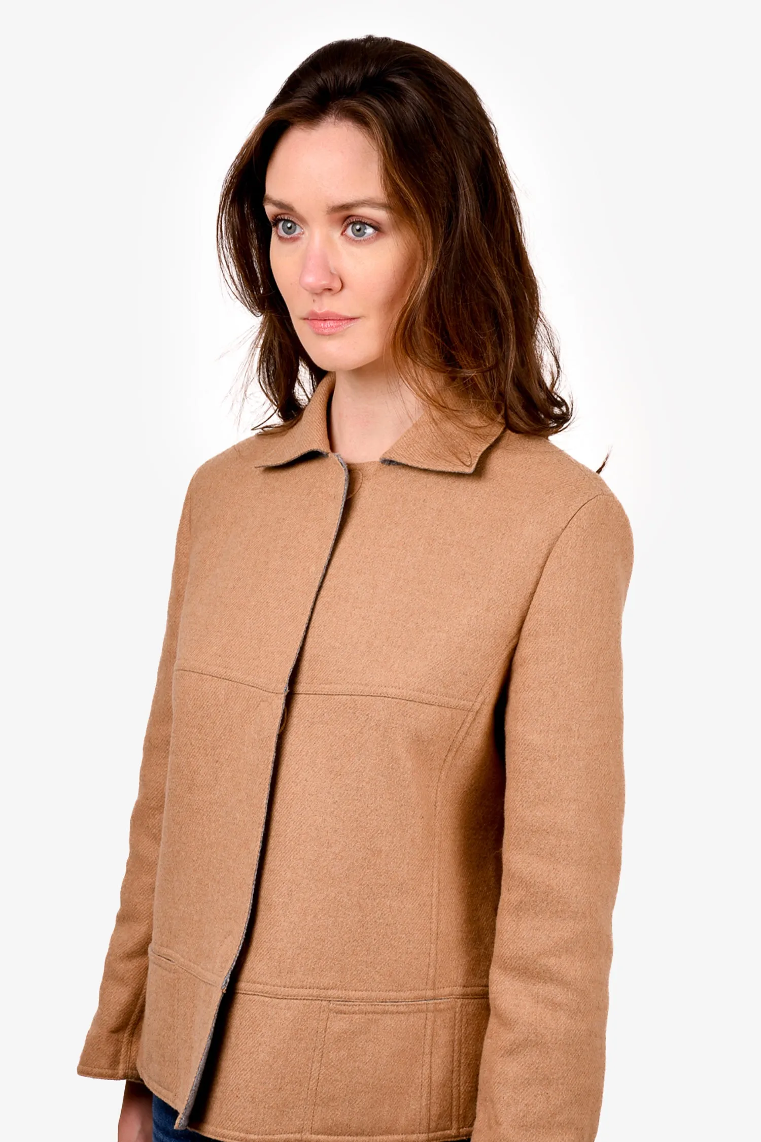 Akris Tan Collared Coat Estimated Size S