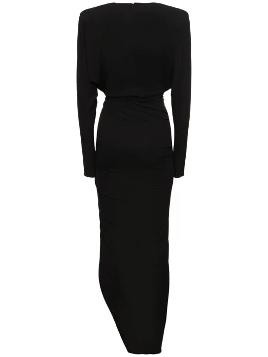 Alexandre Vauthier   Draped jersey l/s midi wrap dress 