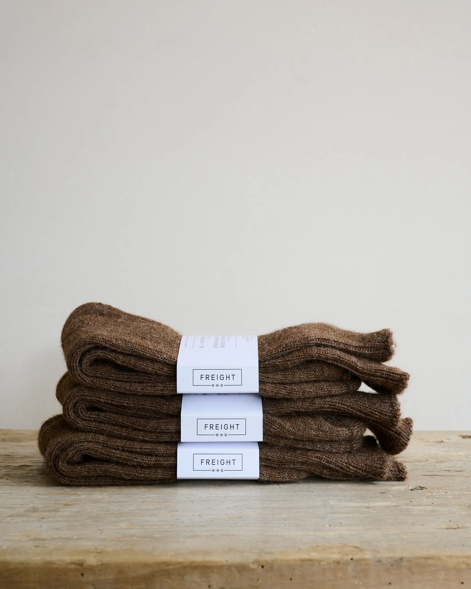 Alpaca Long Socks with Cushion Sole - Brown