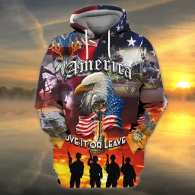 America Veteran 3D All Over Print Shirt, Love Veteran Hoodie, Veteran Polo Shirt Men, Gift For Dad Veteran