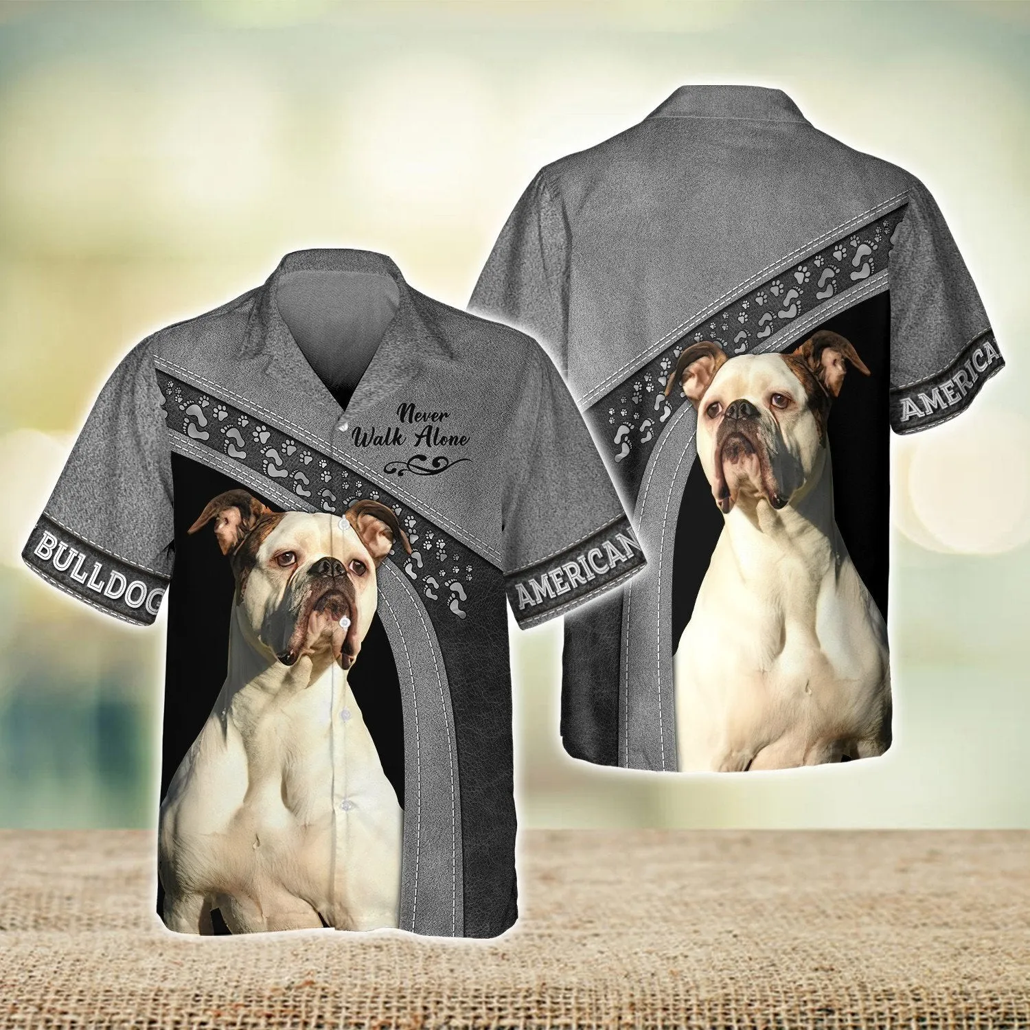 American Bulldog Never Walk Alone 3D Full Print Shirts, Shirt For Dog Lovers, Dog Memorial Gifts for loss of Dog