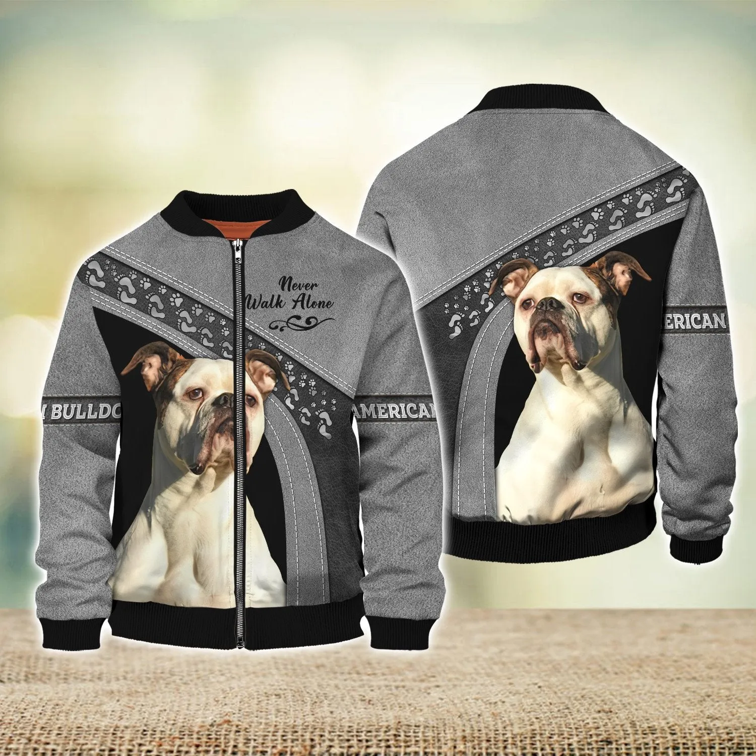 American Bulldog Never Walk Alone 3D Full Print Shirts, Shirt For Dog Lovers, Dog Memorial Gifts for loss of Dog