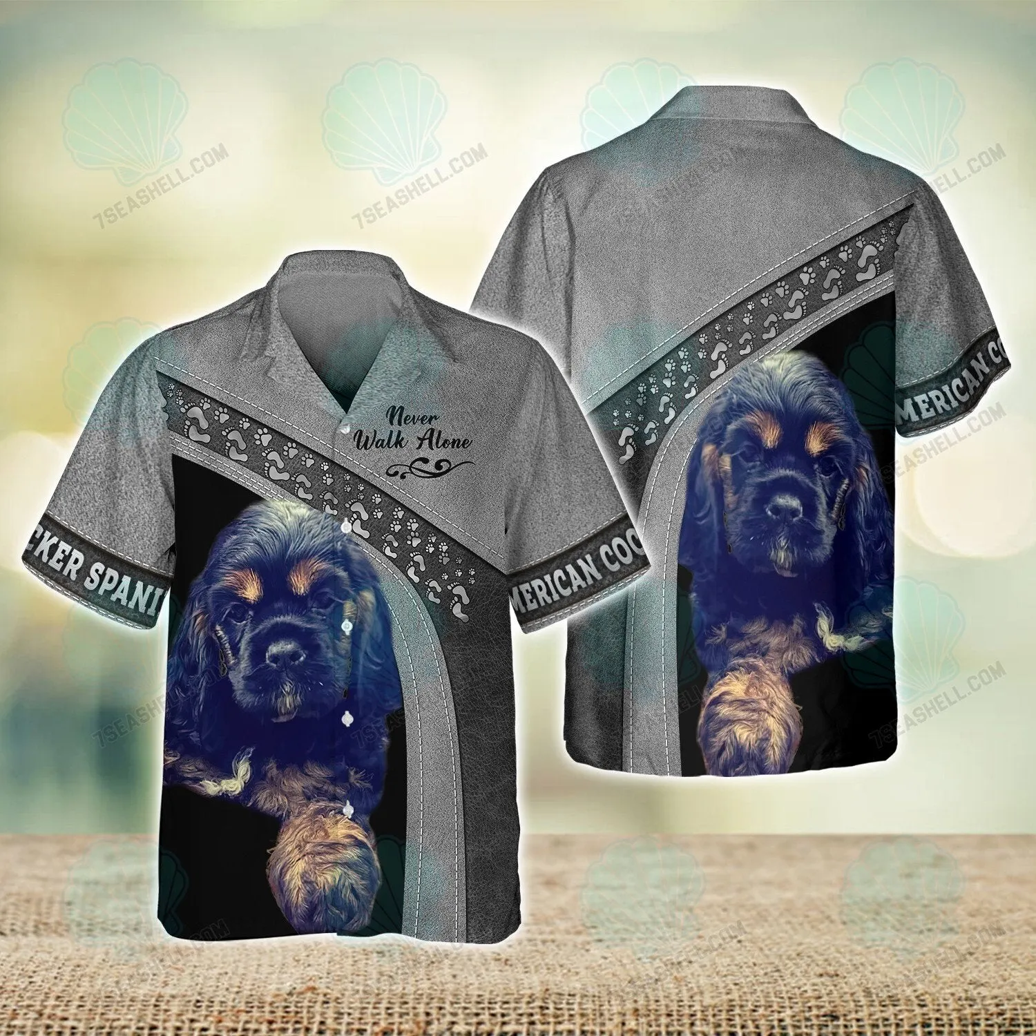 American Cocker Spaniel Never Walk Alone 3D Full Print Shirts, Christmas Shirt for Dog Lovers