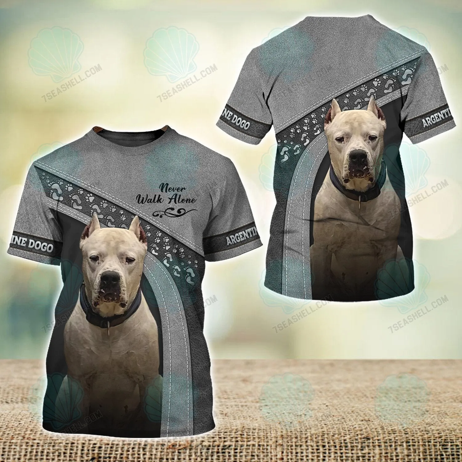 Argentine Dogo Love Never Walk Alone 3D Full Print Shirts, Christmas Dog Memorial Gifts for loss of Dog