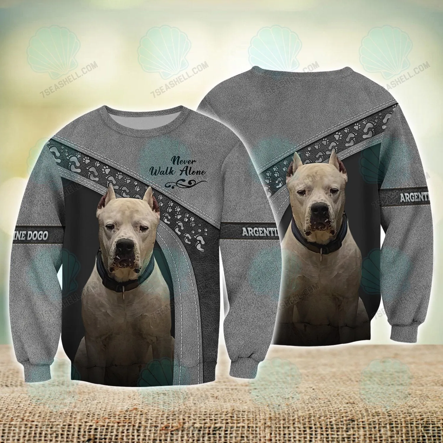 Argentine Dogo Love Never Walk Alone 3D Full Print Shirts, Christmas Dog Memorial Gifts for loss of Dog