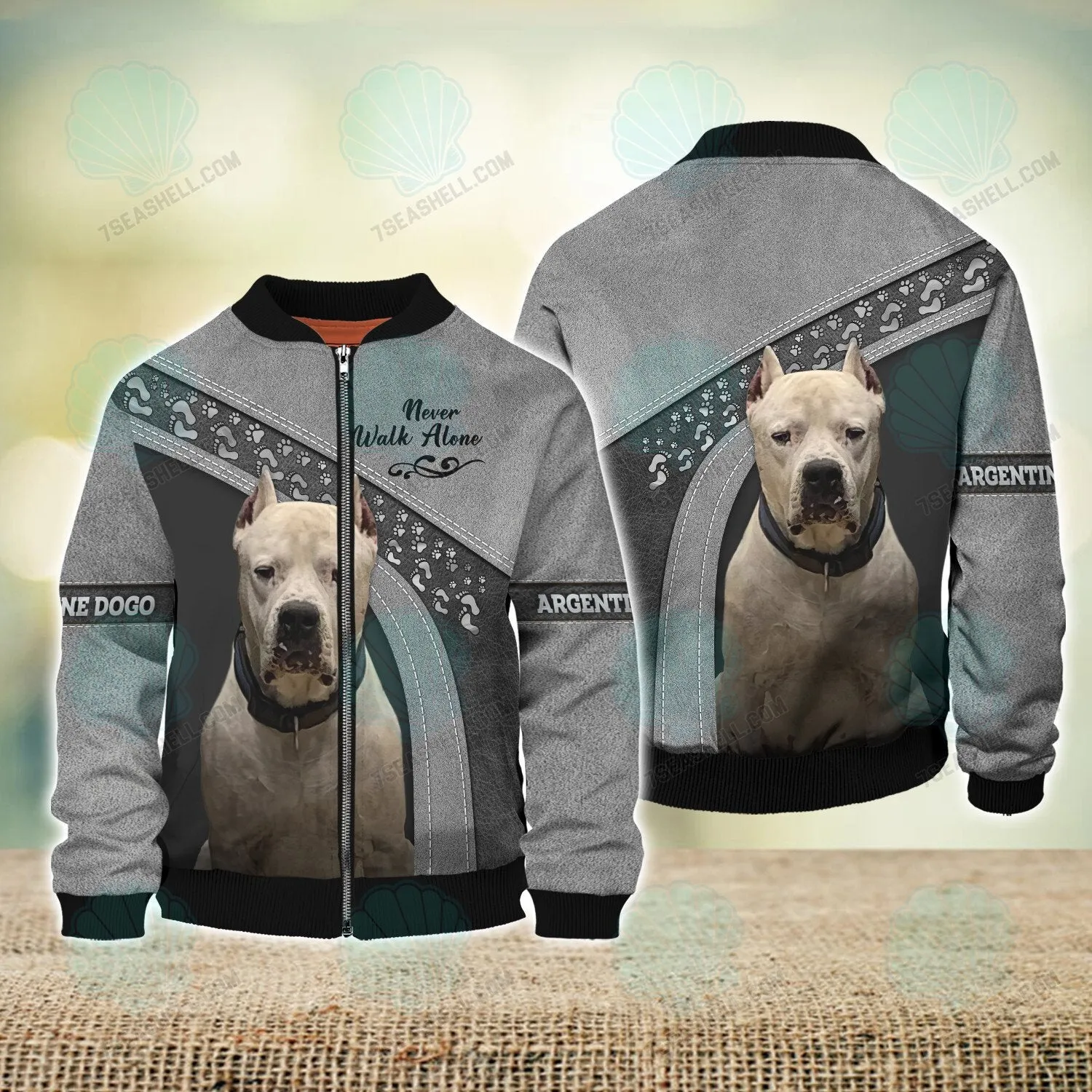 Argentine Dogo Love Never Walk Alone 3D Full Print Shirts, Christmas Dog Memorial Gifts for loss of Dog