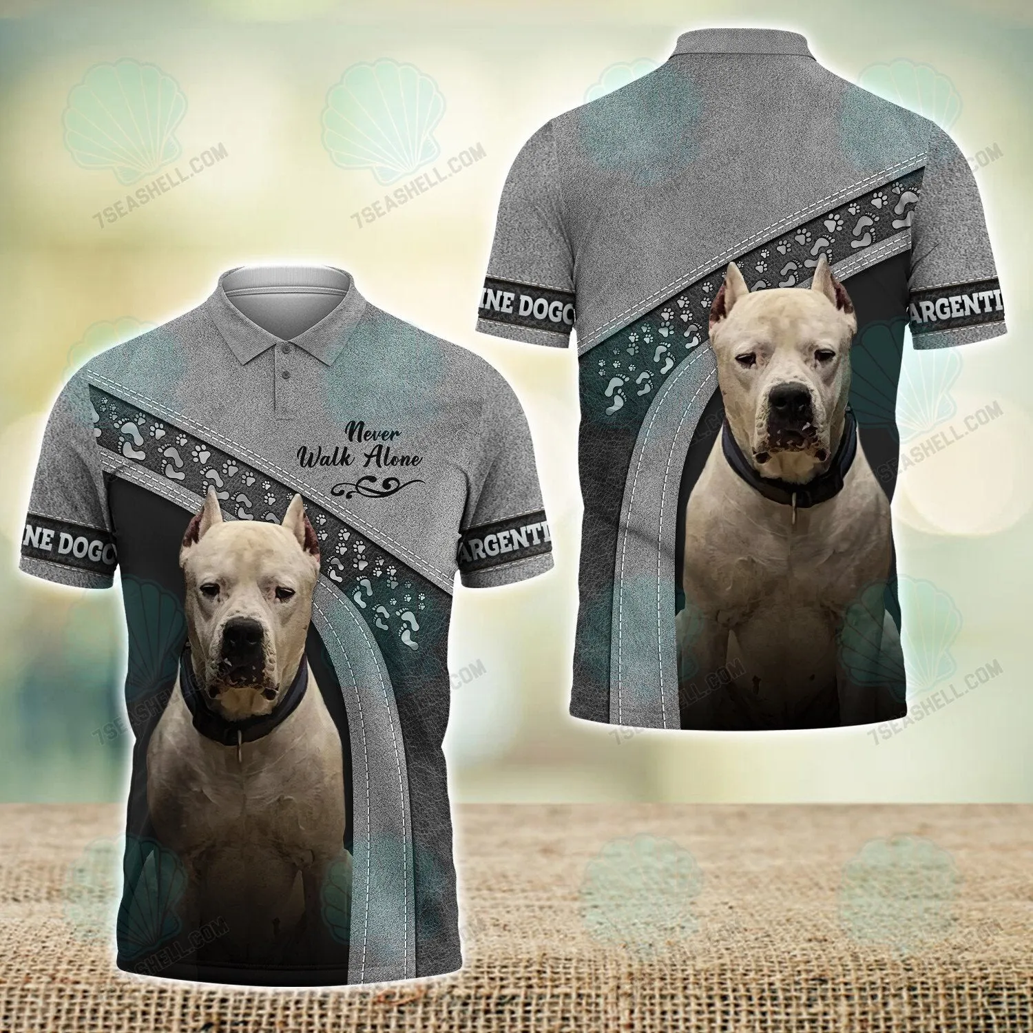 Argentine Dogo Love Never Walk Alone 3D Full Print Shirts, Christmas Dog Memorial Gifts for loss of Dog