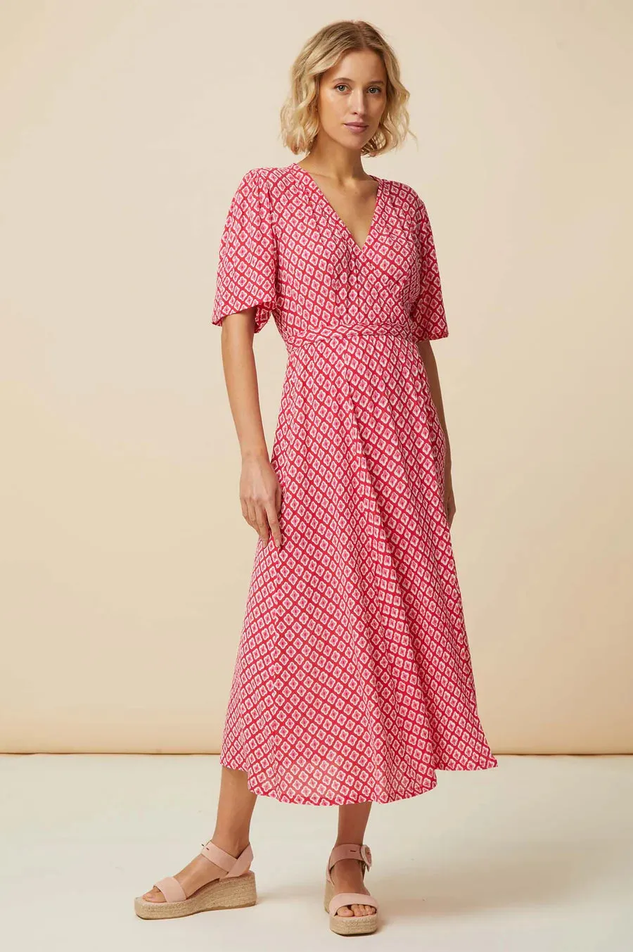 ASPIGA SHELLEY WRAP DRESS CERISE PINK