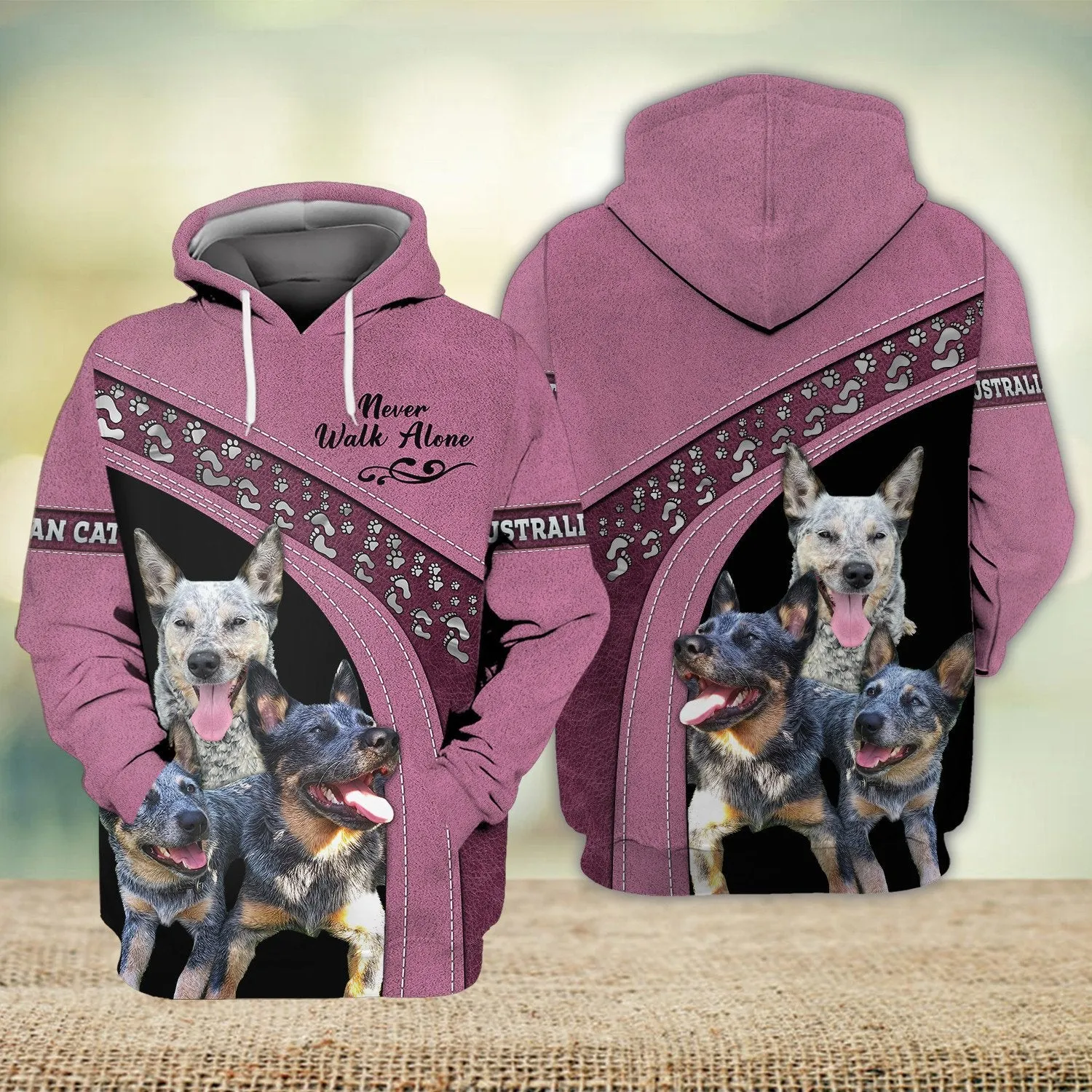 Australian Cattle Love Never Walk Alone 3D Full Print Shirts, Dog Memorial Gifts for loss of Dog