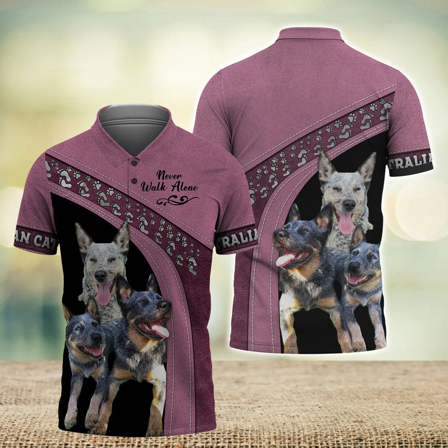 Australian Cattle Love Never Walk Alone 3D Full Print Shirts, Dog Memorial Gifts for loss of Dog