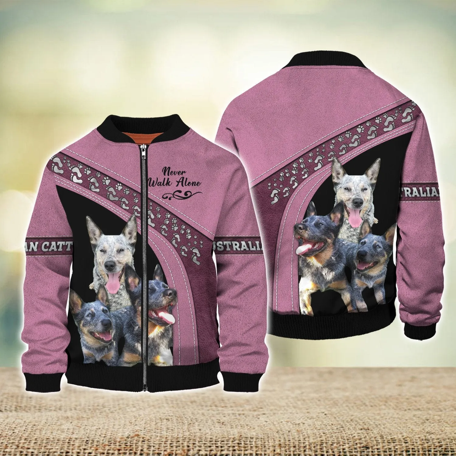 Australian Cattle Love Never Walk Alone 3D Full Print Shirts, Dog Memorial Gifts for loss of Dog