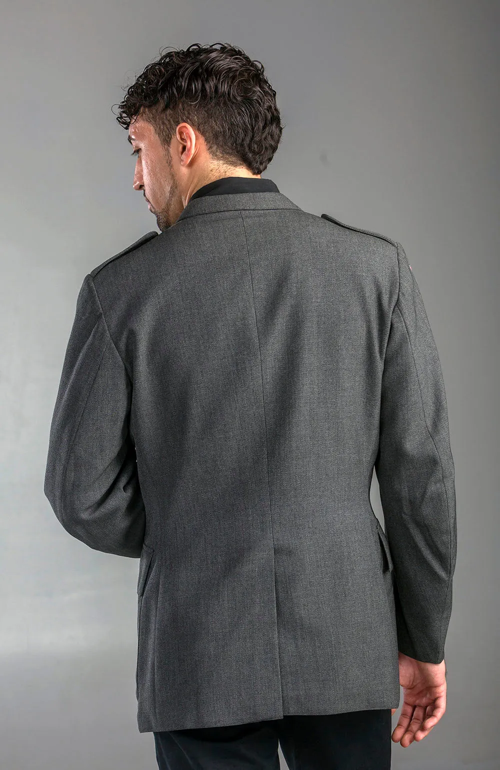 Authentic Charcoal Military Style Blazer