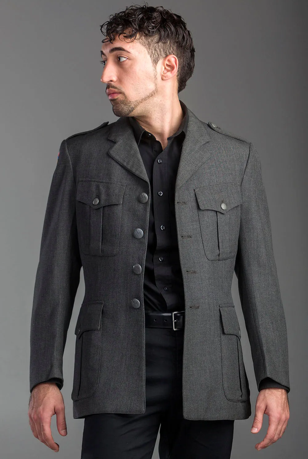 Authentic Charcoal Military Style Blazer