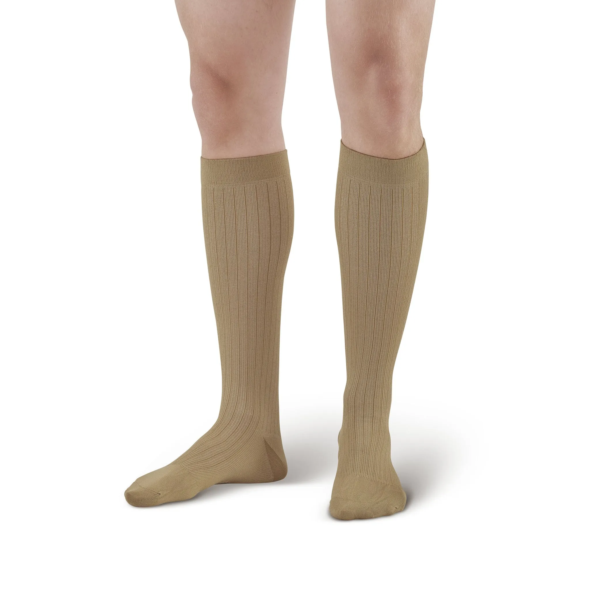 AW Style 128 Men's Microfiber/Cotton Knee High Dress Socks - 20-30 mmHg