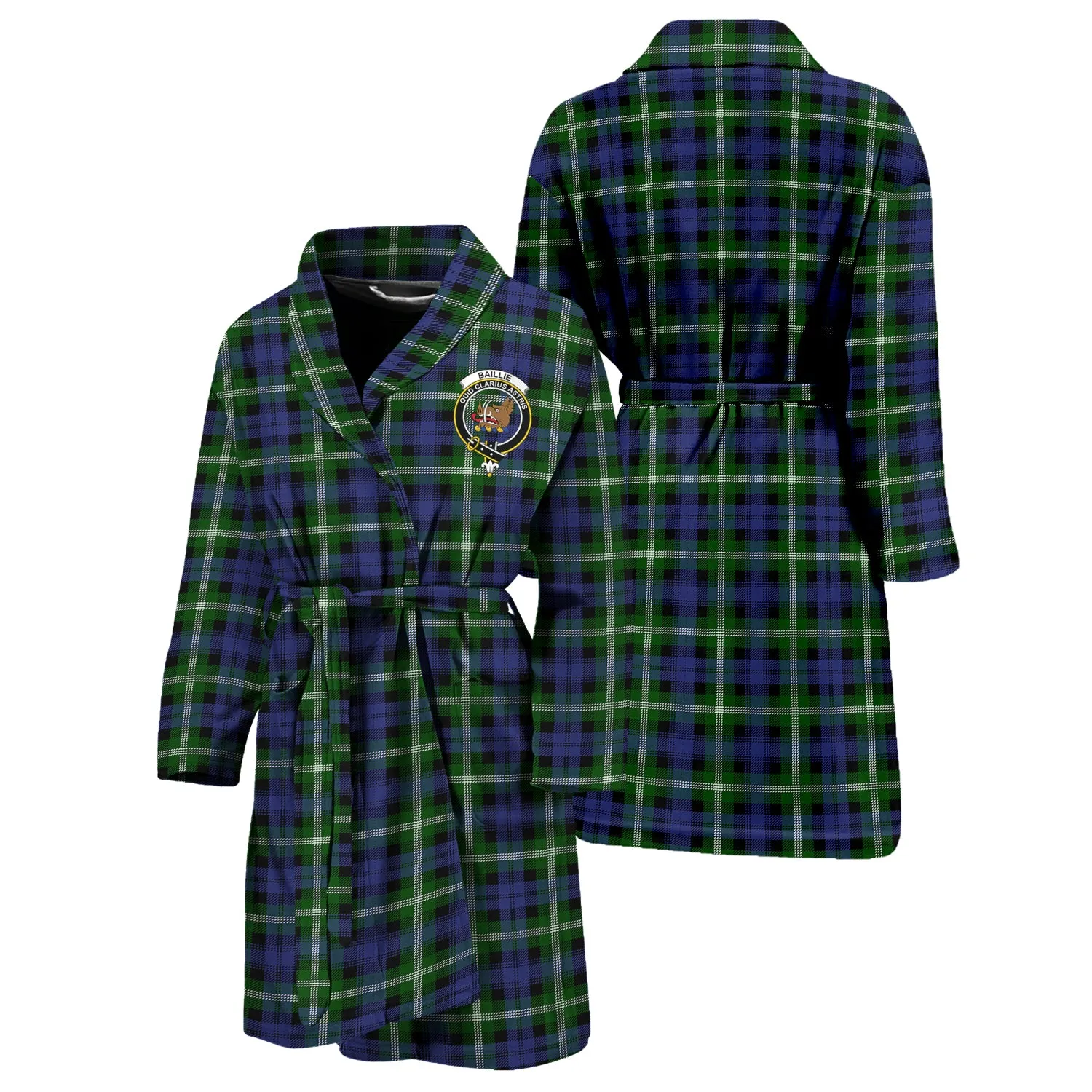 Baillie (Bailey) Tartan Bathrobe with Family Crest