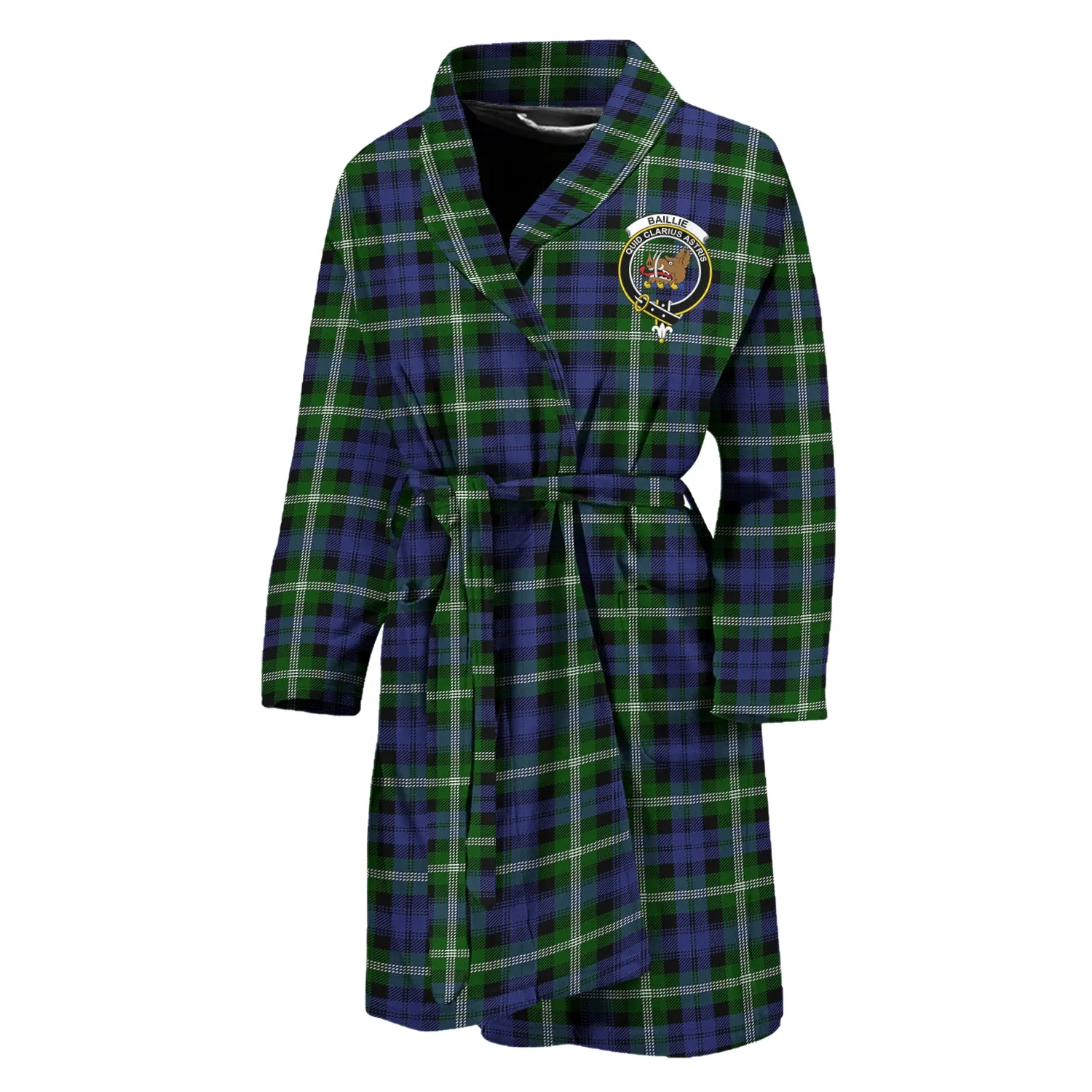 Baillie (Bailey) Tartan Bathrobe with Family Crest