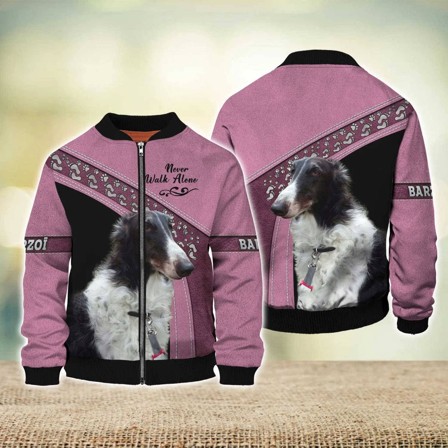 Barzoï Love Never Walk Alone 3D Full Print Shirts, Shirt For Dog Lovers, Dog Memorial Gifts for loss of Dog