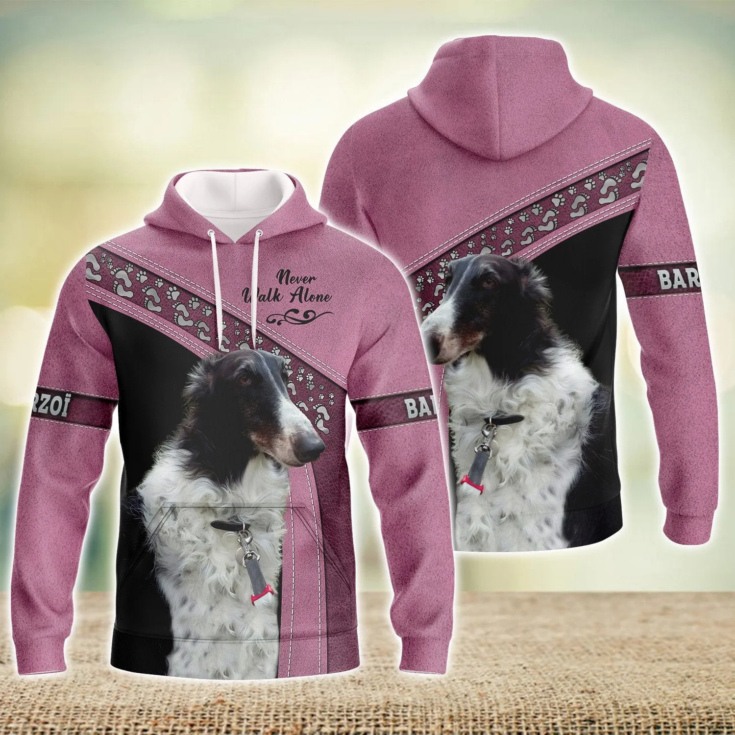 Barzoï Love Never Walk Alone 3D Full Print Shirts, Shirt For Dog Lovers, Dog Memorial Gifts for loss of Dog