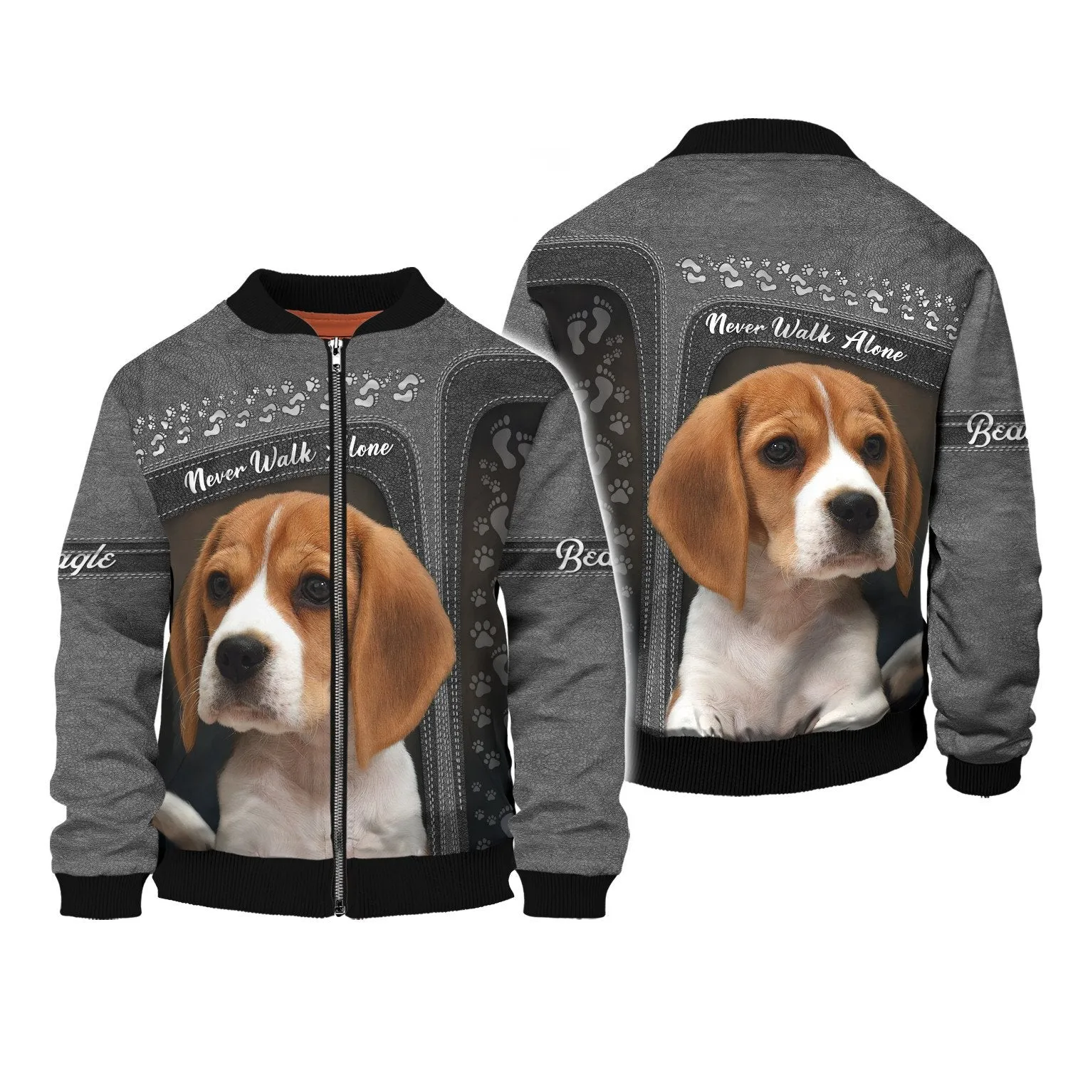 Beagle Lover Never Walk Alone 3D Full Print, Custom Memorial Apparel Shirts, Dog Memorial Gifts for loss of Dog