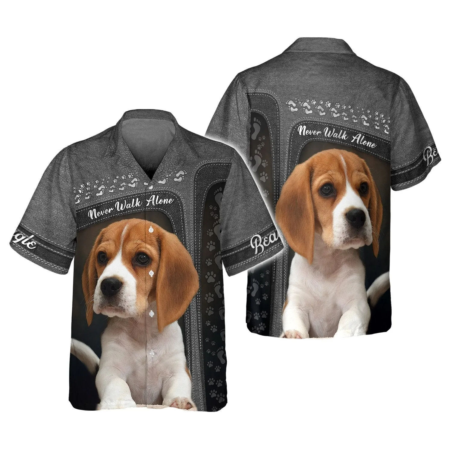 Beagle Lover Never Walk Alone 3D Full Print, Custom Memorial Apparel Shirts, Dog Memorial Gifts for loss of Dog