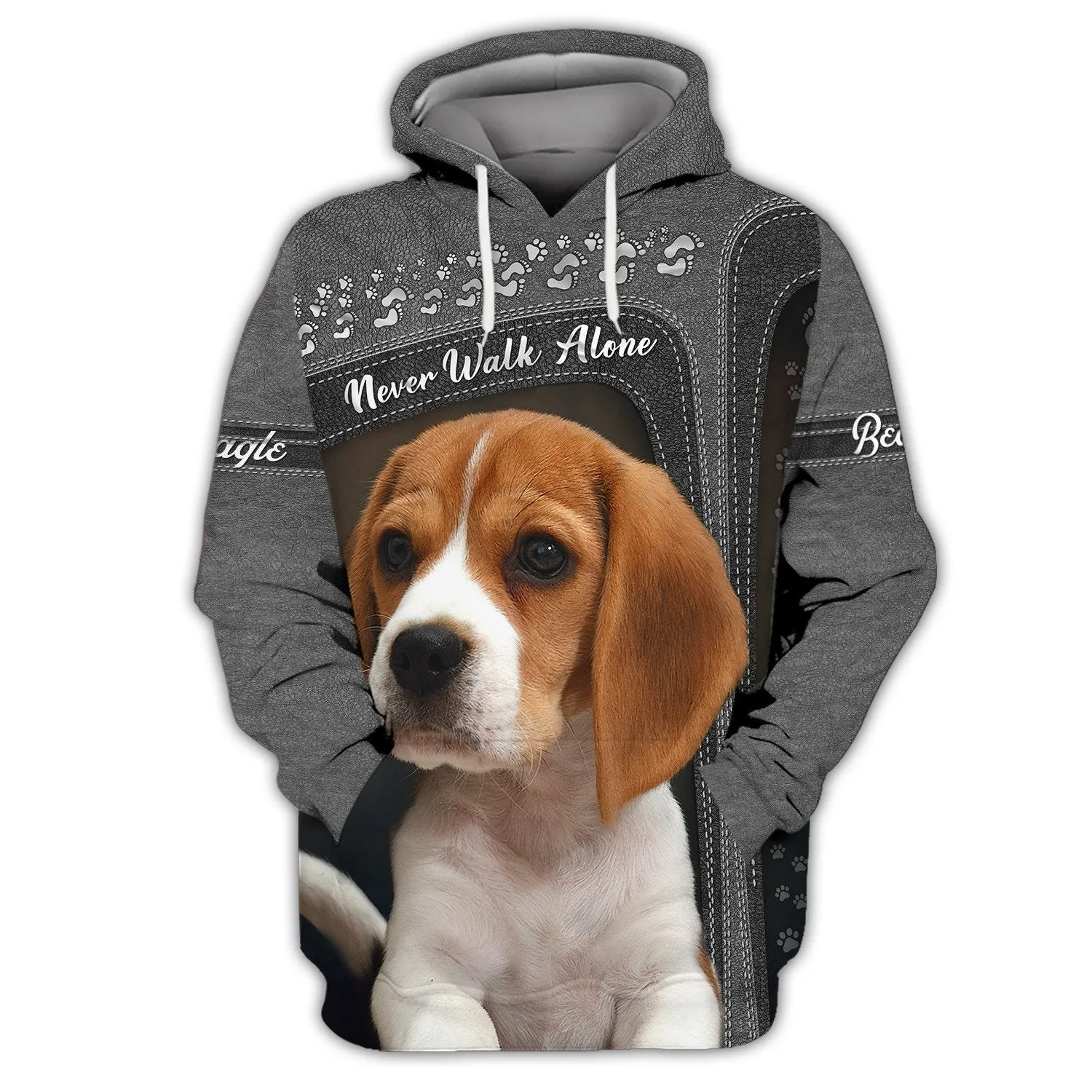 Beagle Lover Never Walk Alone 3D Full Print, Custom Memorial Apparel Shirts, Dog Memorial Gifts for loss of Dog