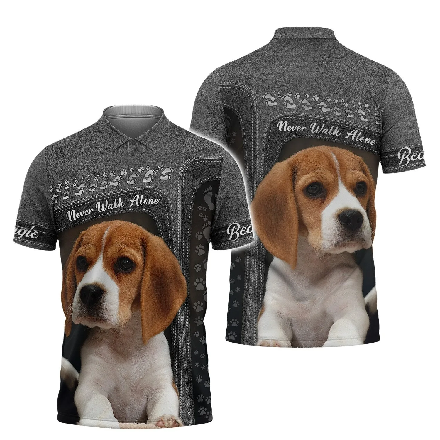 Beagle Lover Never Walk Alone 3D Full Print, Custom Memorial Apparel Shirts, Dog Memorial Gifts for loss of Dog