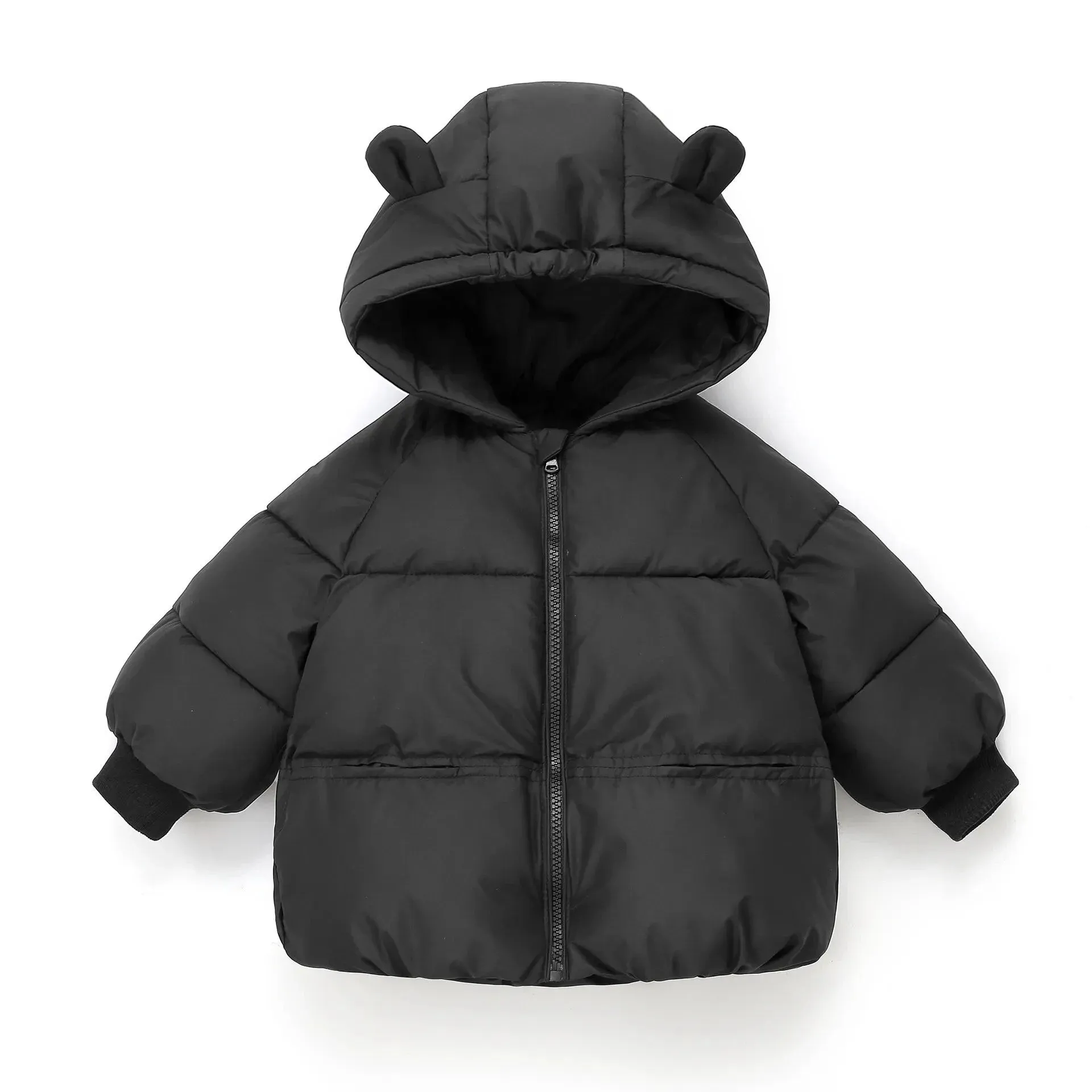 Bear Hooded Zip-Up Puffer Jacket for Kids