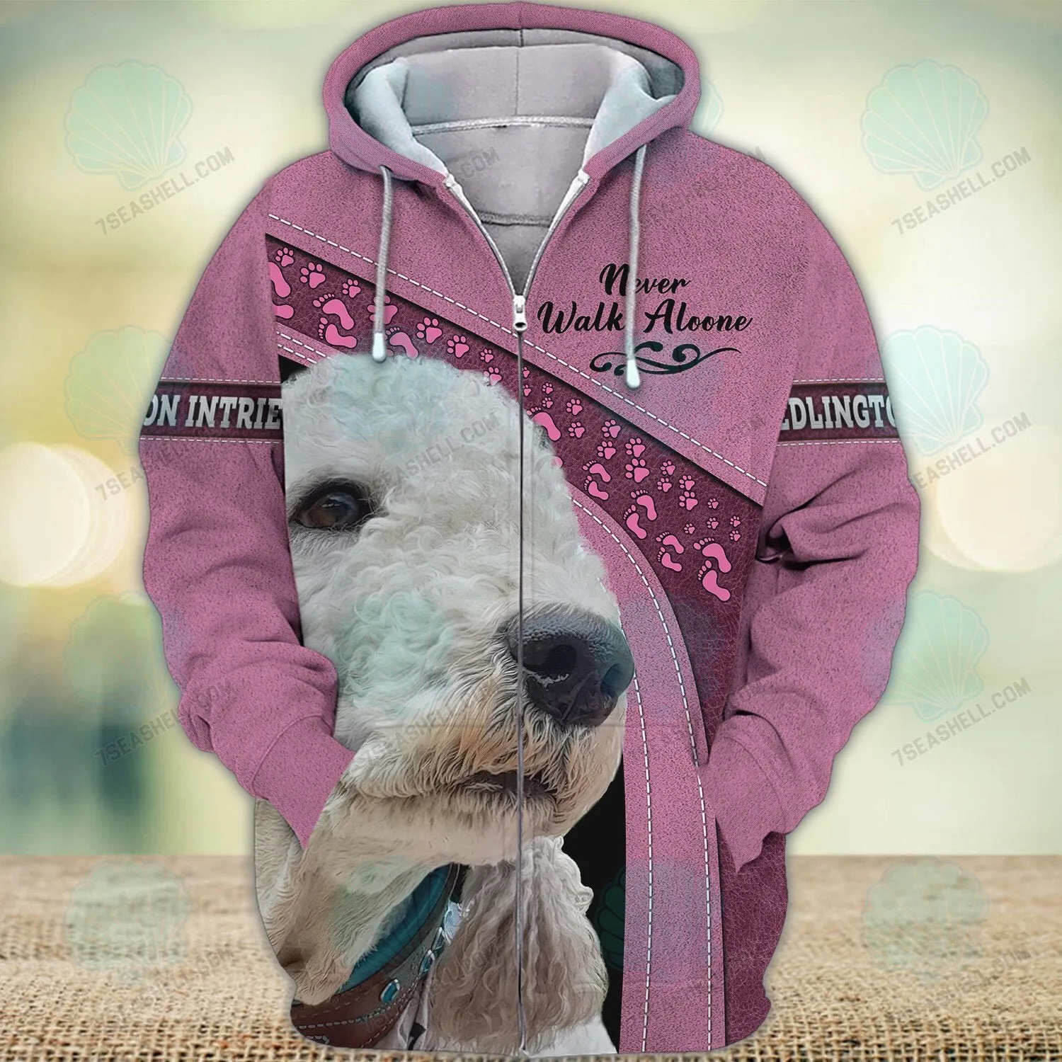 Bedlington Intrieri Love Never Walk Alone 3D Full Print Shirts, Christmas Dog Memorial Gifts for loss of Dog