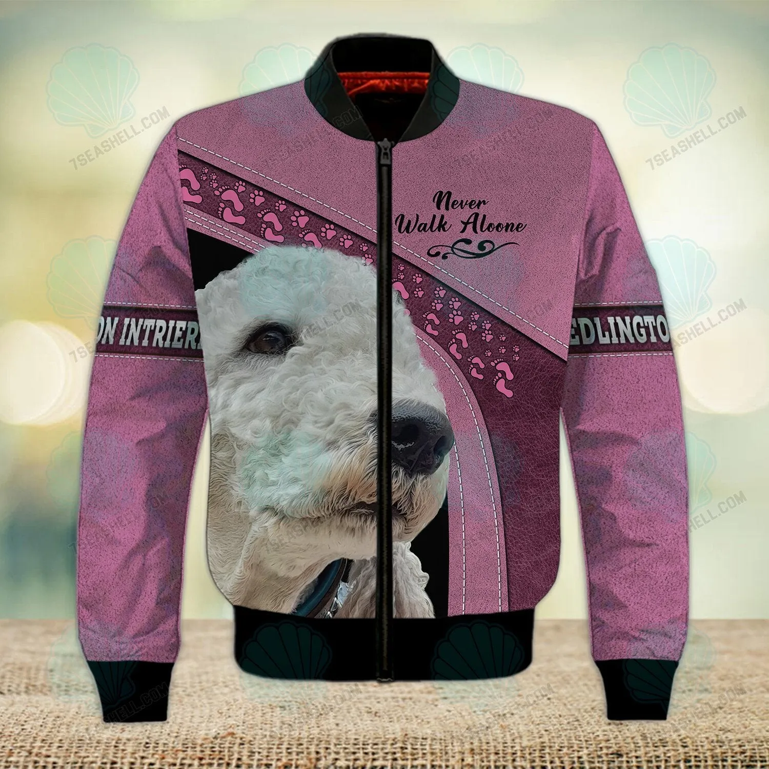 Bedlington Intrieri Love Never Walk Alone 3D Full Print Shirts, Christmas Dog Memorial Gifts for loss of Dog