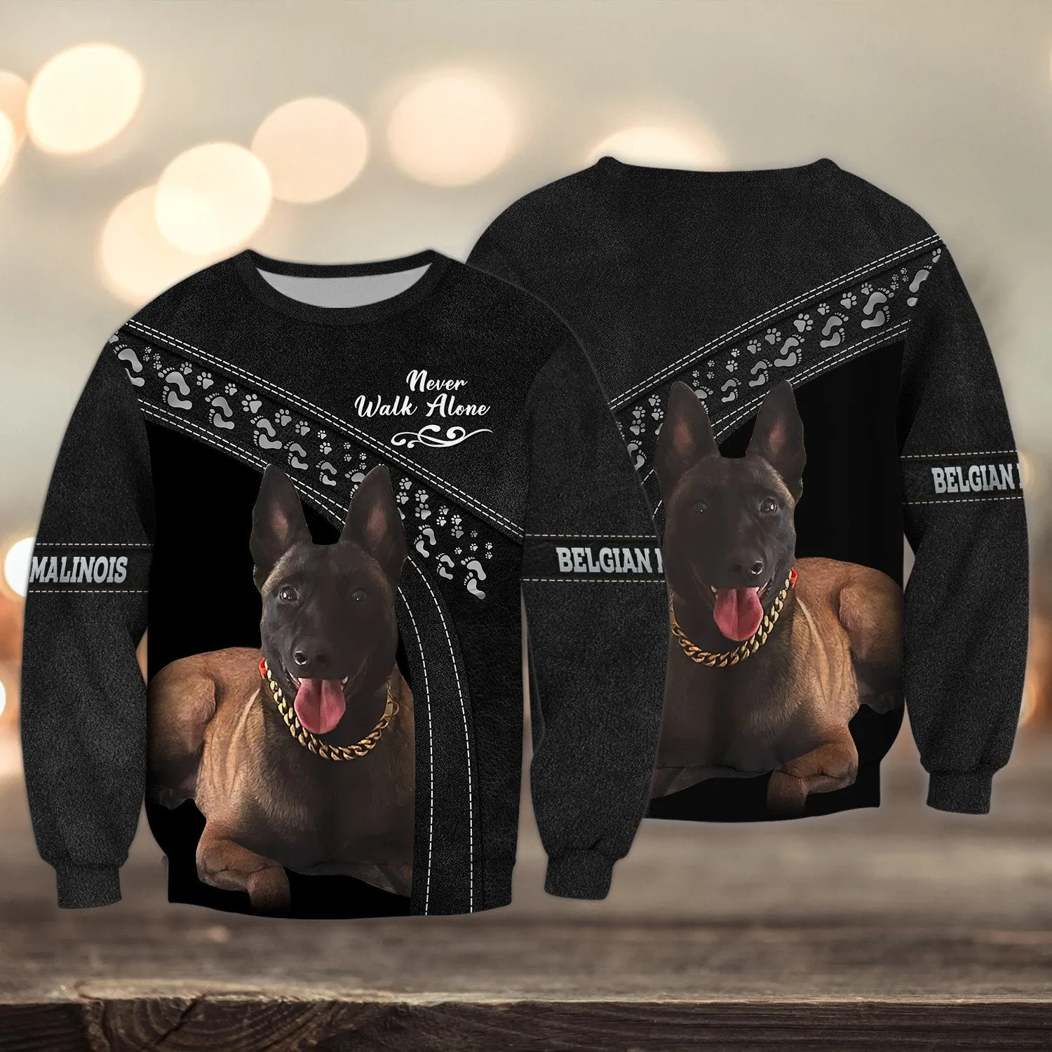 Belgian Malinois Never Walk Alone 3D Full Print Shirts, Dog Memorial Gifts for loss of Dog, Gift for Dog Lovers