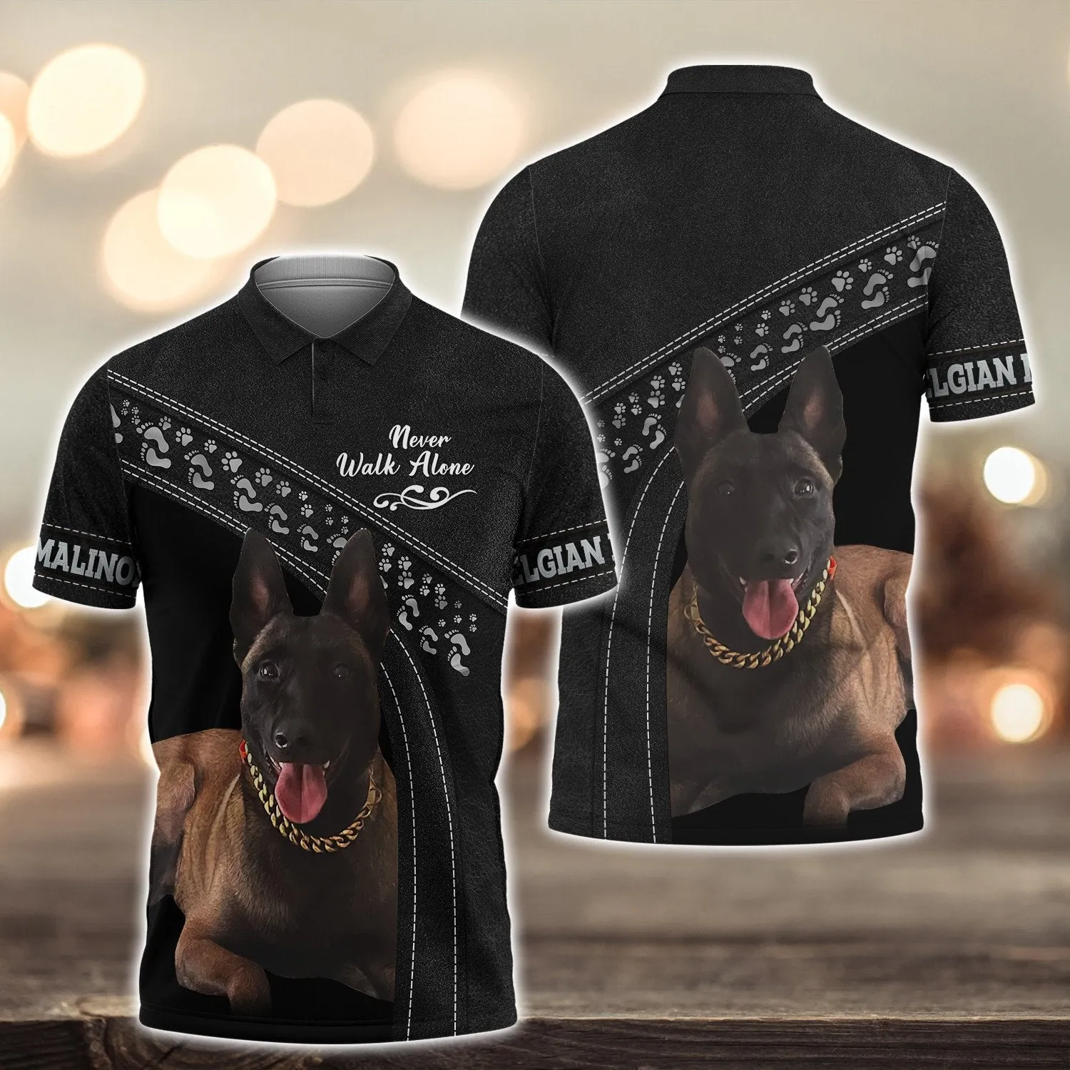 Belgian Malinois Never Walk Alone 3D Full Print Shirts, Dog Memorial Gifts for loss of Dog, Gift for Dog Lovers