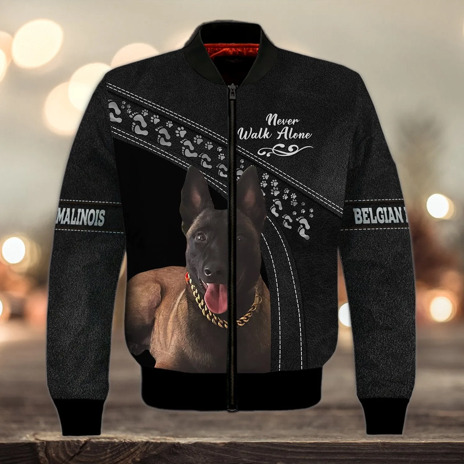 Belgian Malinois Never Walk Alone 3D Full Print Shirts, Dog Memorial Gifts for loss of Dog, Gift for Dog Lovers