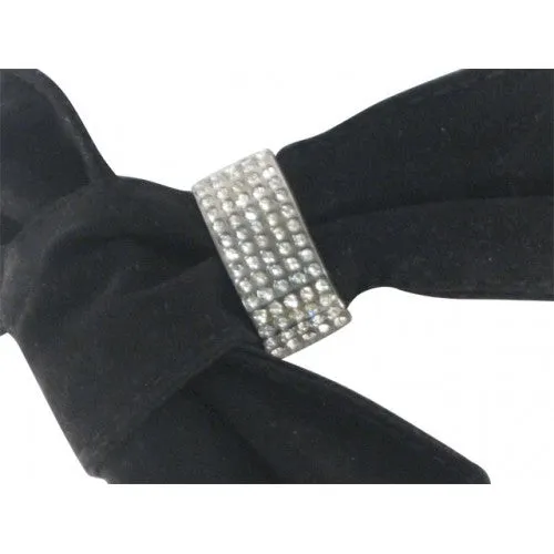 Black Velvety Rhinestone Sash Belt Graduated Width for Waist or Hips