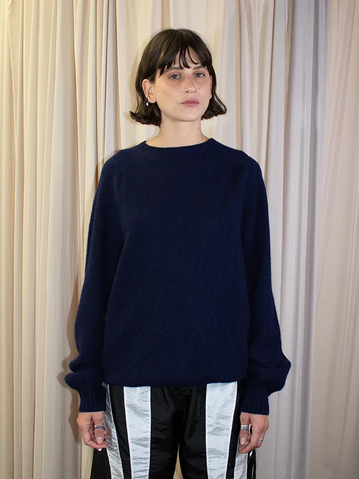 Bless Pearlpad Sweater, Navy/Brown Wood