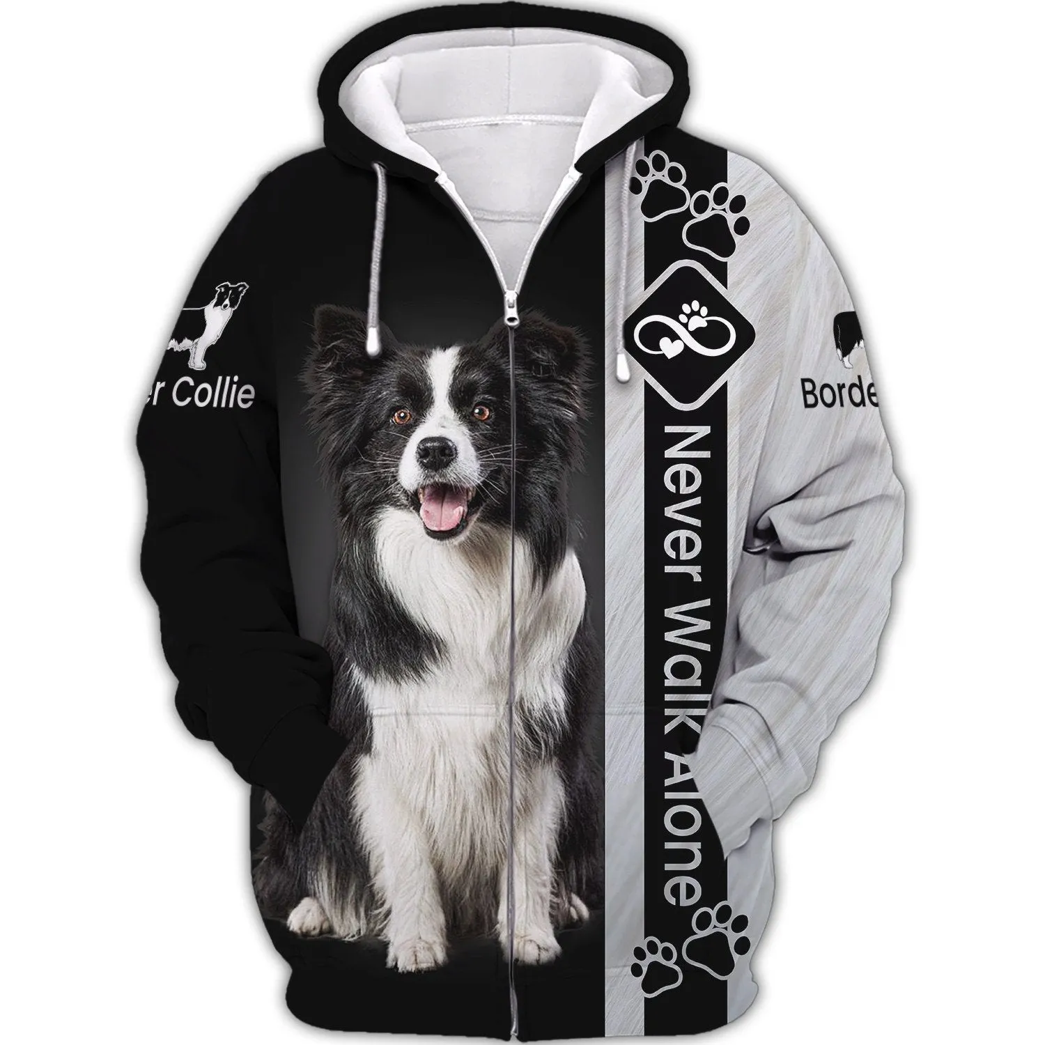 Border Collie Never Walk Alone T-Shirt, Shirt For Pet Lovers, Dog Memorial Gifts for loss of Dog