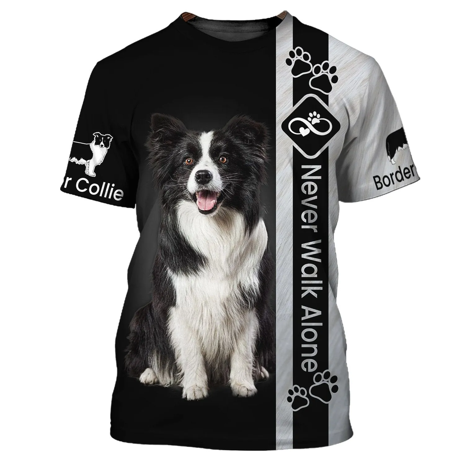 Border Collie Never Walk Alone T-Shirt, Shirt For Pet Lovers, Dog Memorial Gifts for loss of Dog