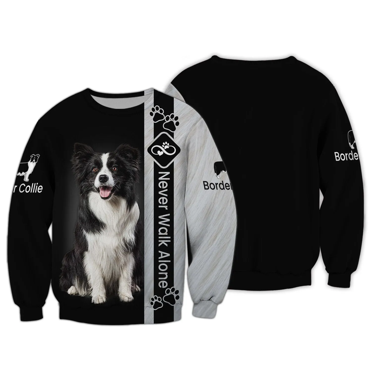 Border Collie Never Walk Alone T-Shirt, Shirt For Pet Lovers, Dog Memorial Gifts for loss of Dog